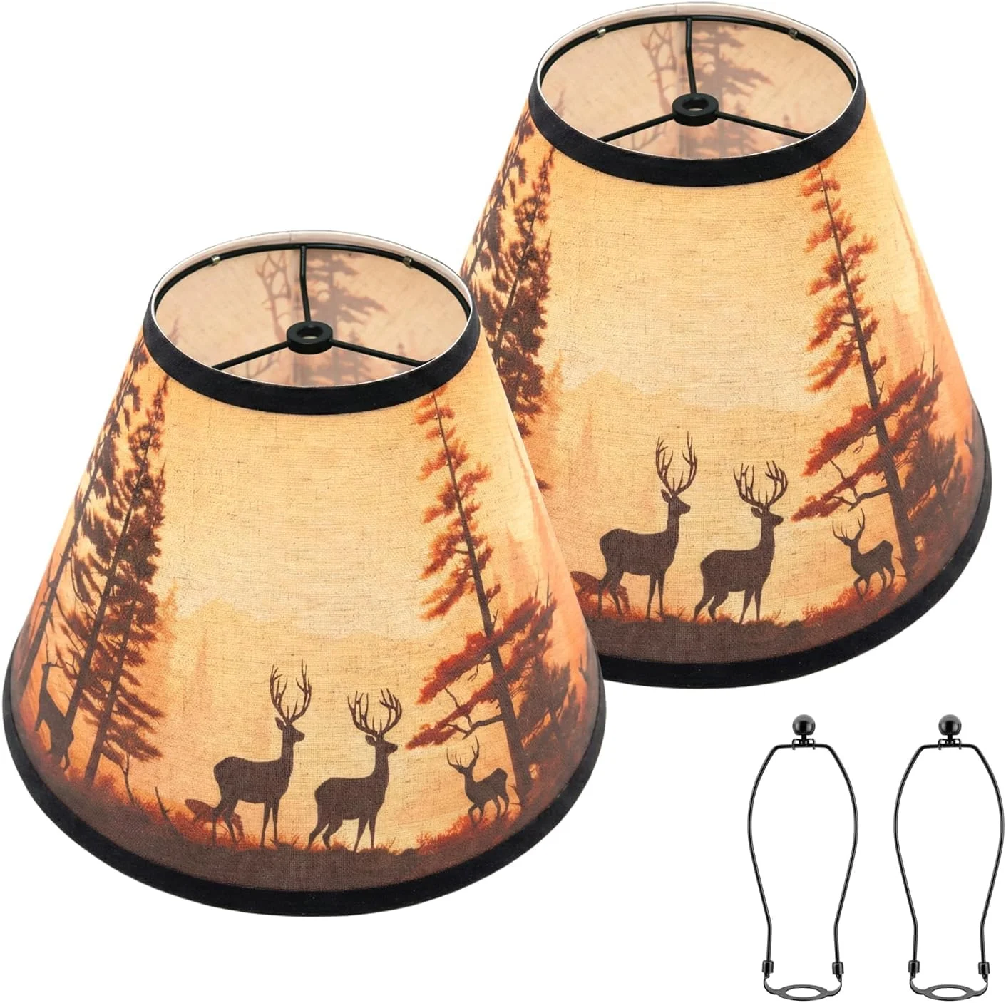 Deer Printed Empire Lamp Shades Set of 2 - Image 5