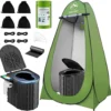 Toilet with Pop-Up Privacy Tent and Liquid Waste Gel, Portable Toilet for Camping with Large Tent