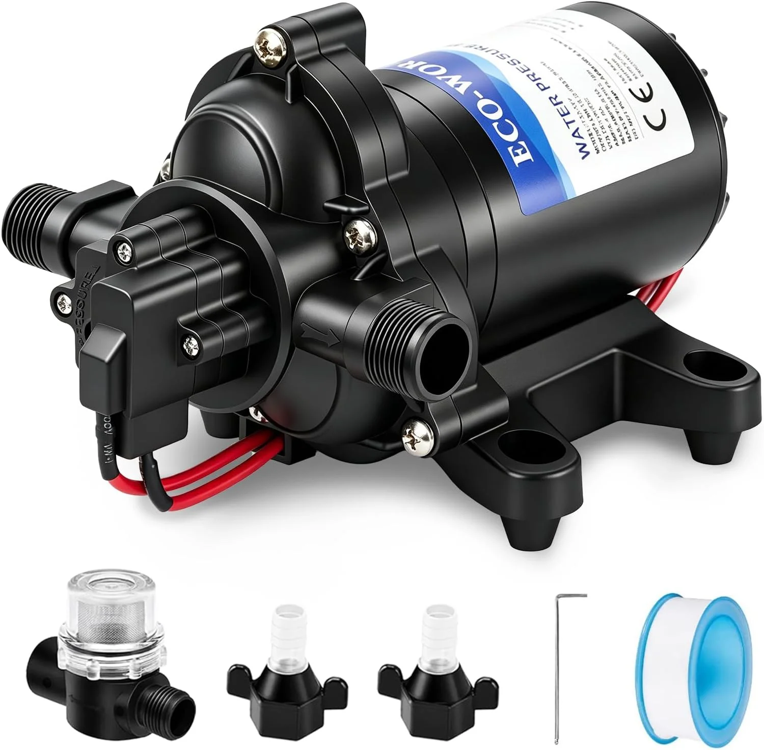 33-Series Industrial Water Pressure Pump 110V AC 4.0GPM 50PSI RV Fresh Water Diaphragm Pump include Garden - Image 3