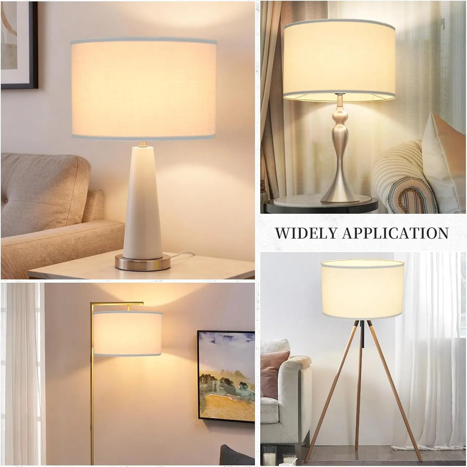 Drum Lamp Shades Set of 2 16 Top x 16 Bottom x 10 High - Image 3