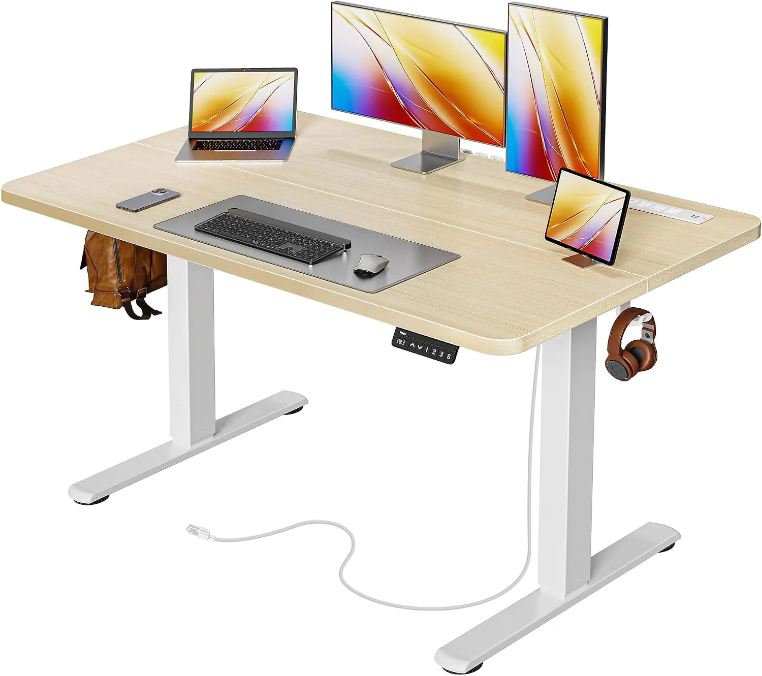 Electric Standing Desk with Power Outlets and USB-C Port, 47 X 24 Inch Height Adjustable Desk - Image 17