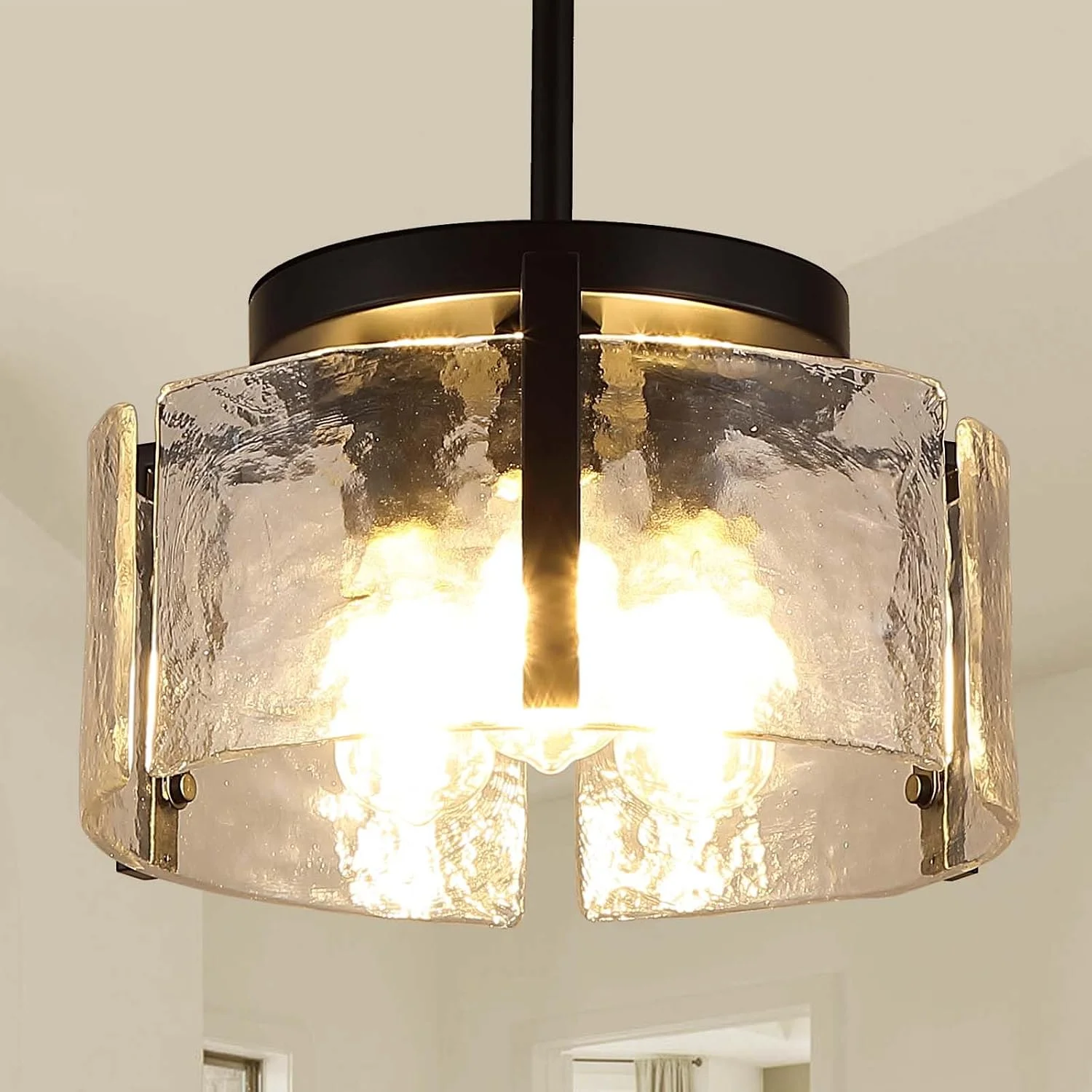 Chandeliers for Dining Room Light Fixture, Adjustable Glass Modern Farmhouse Chandelier for Entryway - Image 6
