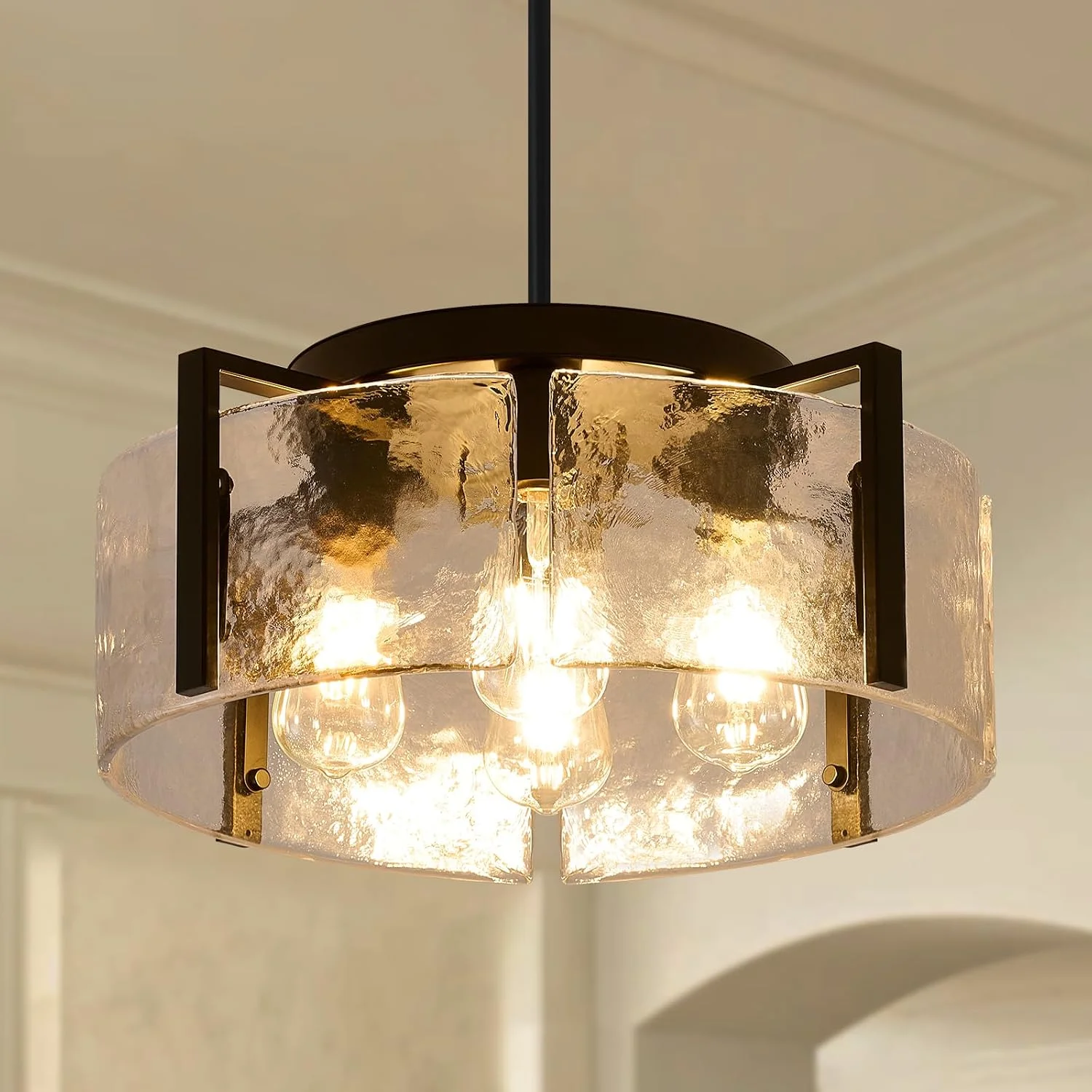 Chandeliers for Dining Room Light Fixture, Adjustable Glass Modern Farmhouse Chandelier for Entryway - Image 11