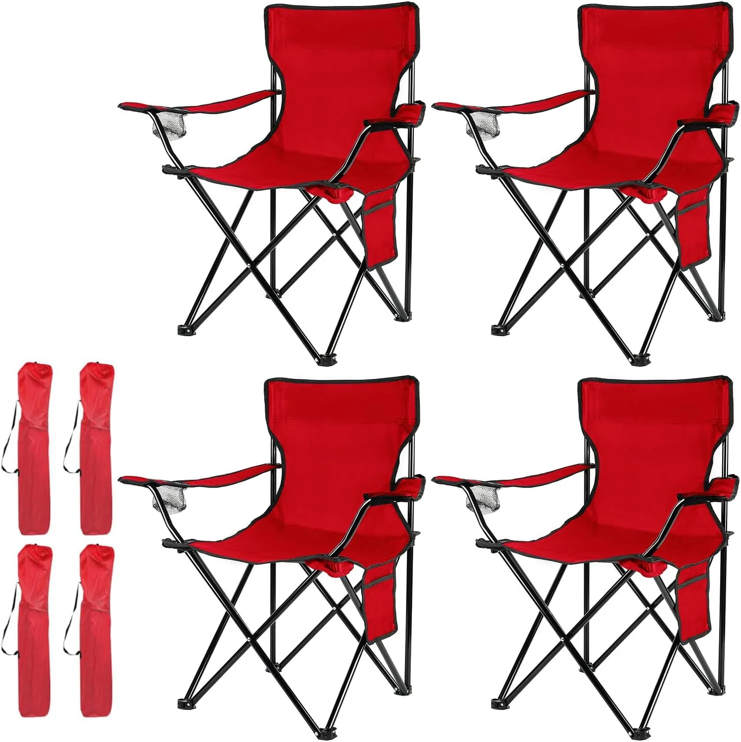 century 4Pack Folding Camping Chairs, Portable for Beach, Lawn, Yard