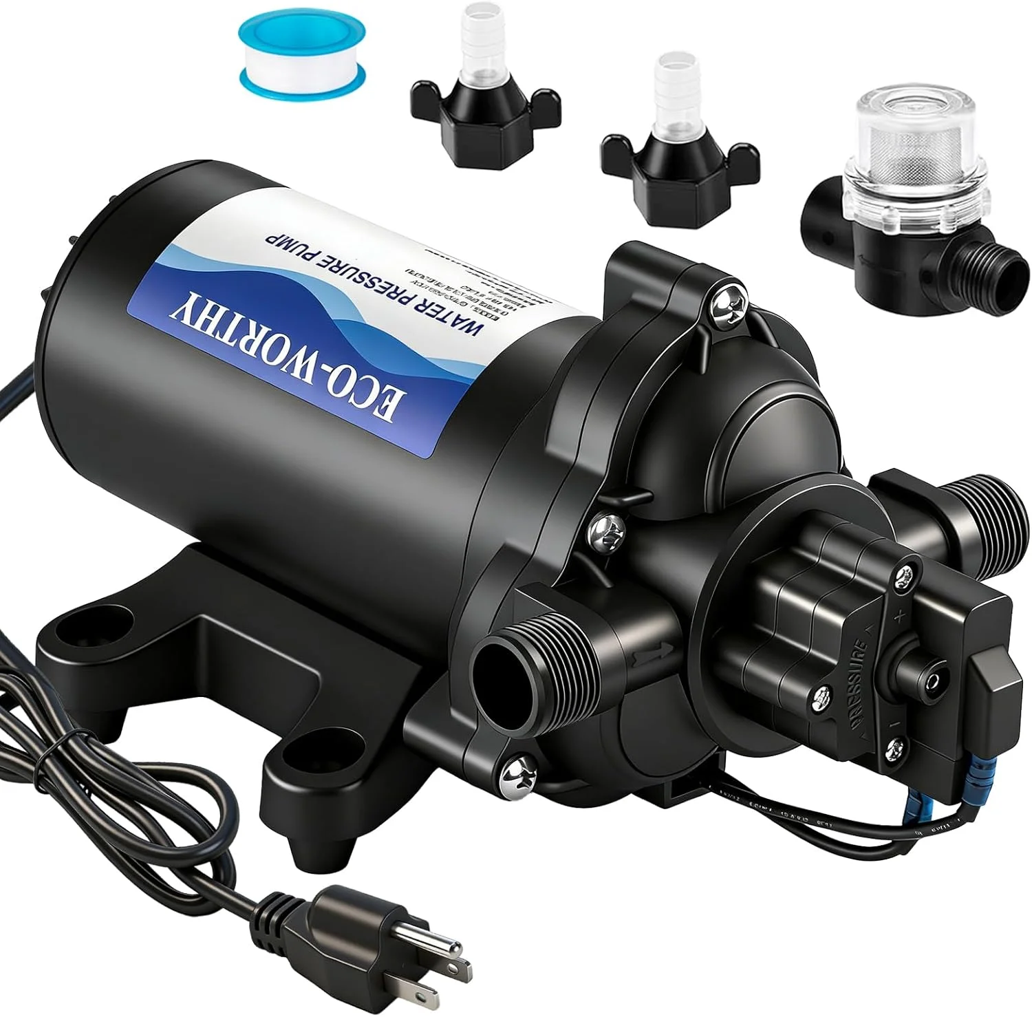 33-Series Industrial Water Pressure Pump 110V AC 4.0GPM 50PSI RV Fresh Water Diaphragm Pump include Garden - Image 6