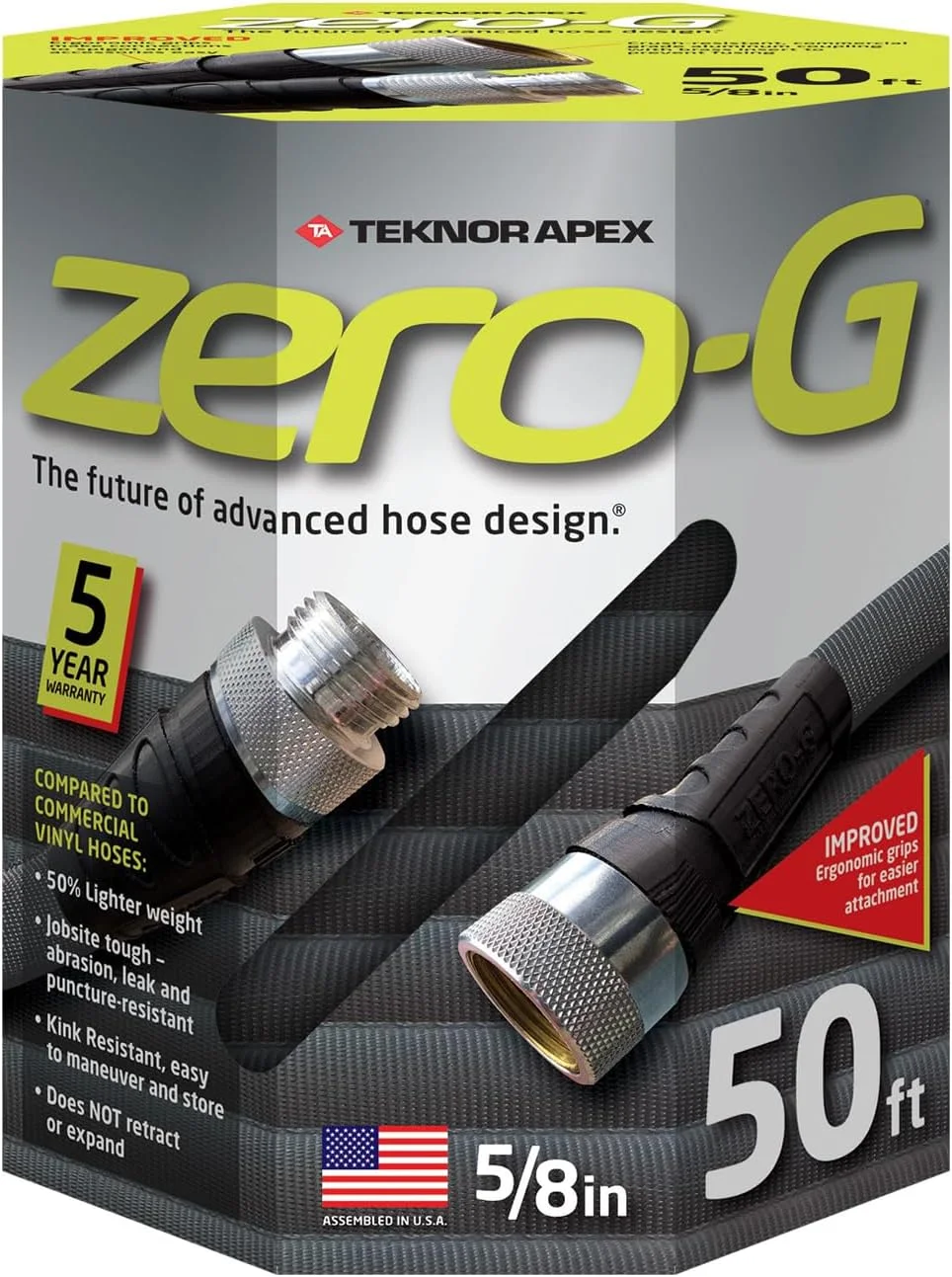 4001-100 Garden Hose, 5/8 x 100', Gray - Image 3