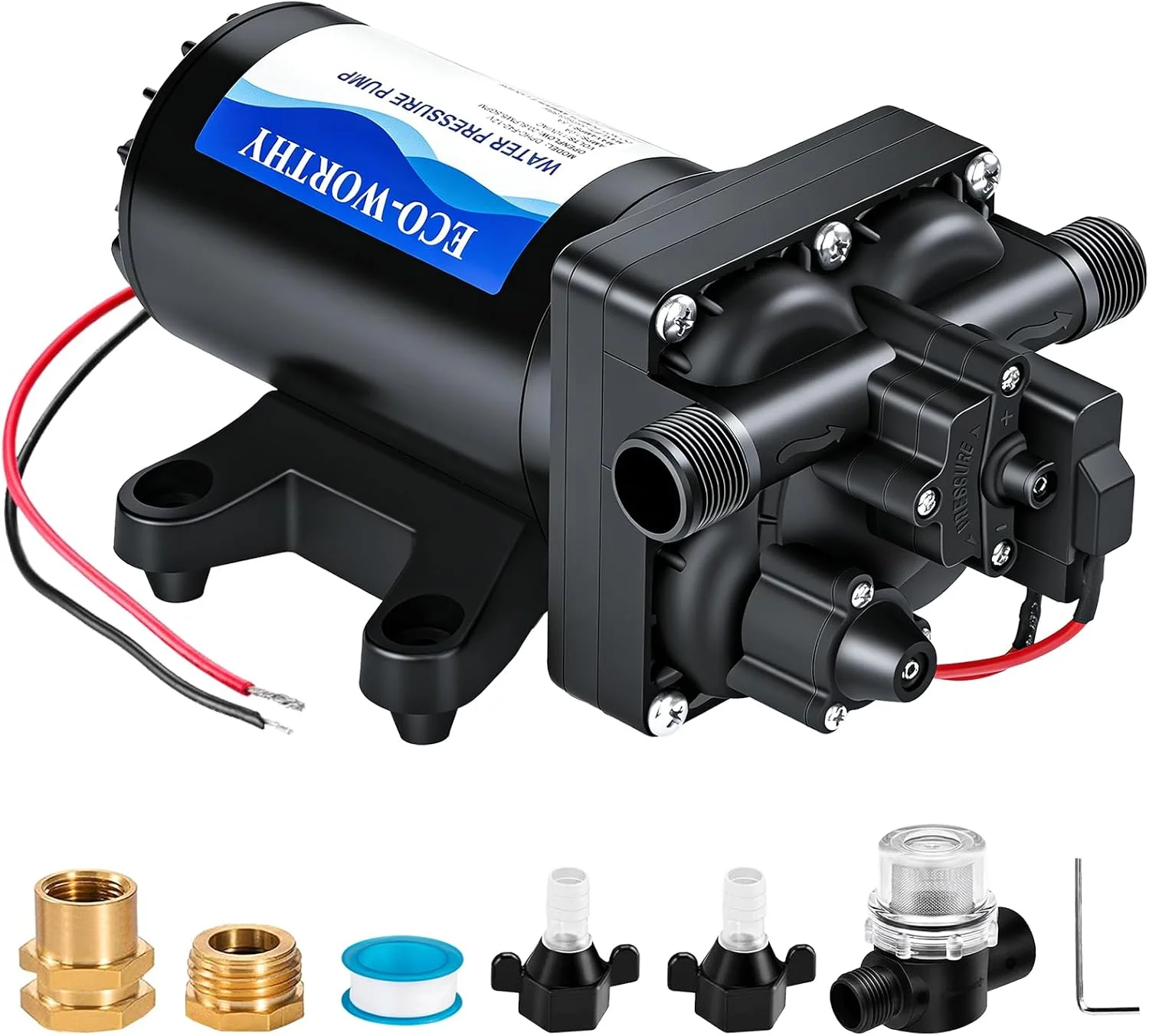 33-Series Industrial Water Pressure Pump 110V AC 4.0GPM 50PSI RV Fresh Water Diaphragm Pump include Garden - Image 2