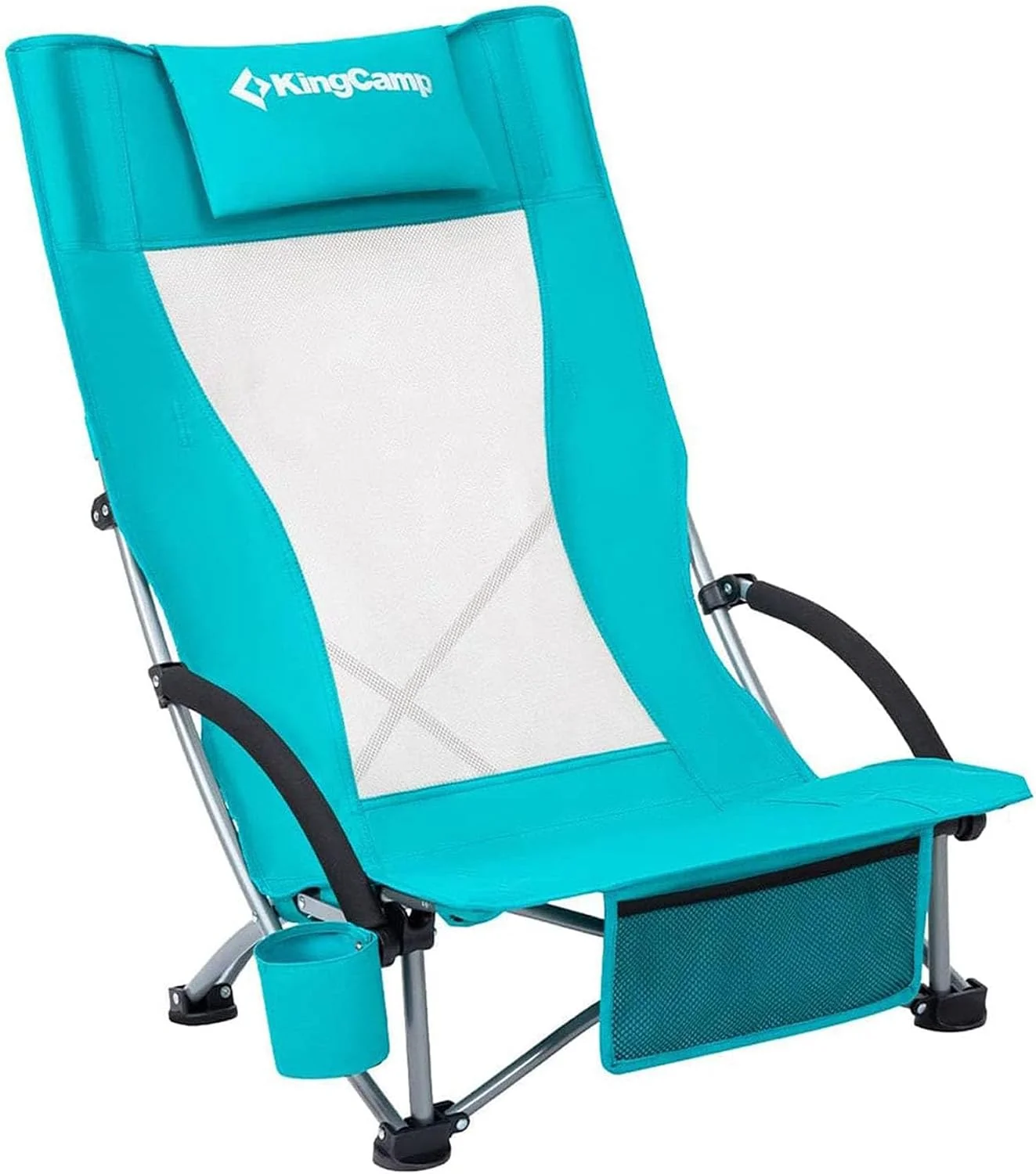 Low Beach Chairs 2 Pack, Folding Portable Chair for Adults lightweight Extra Wide Ergonomic High Back Seat - Image 7