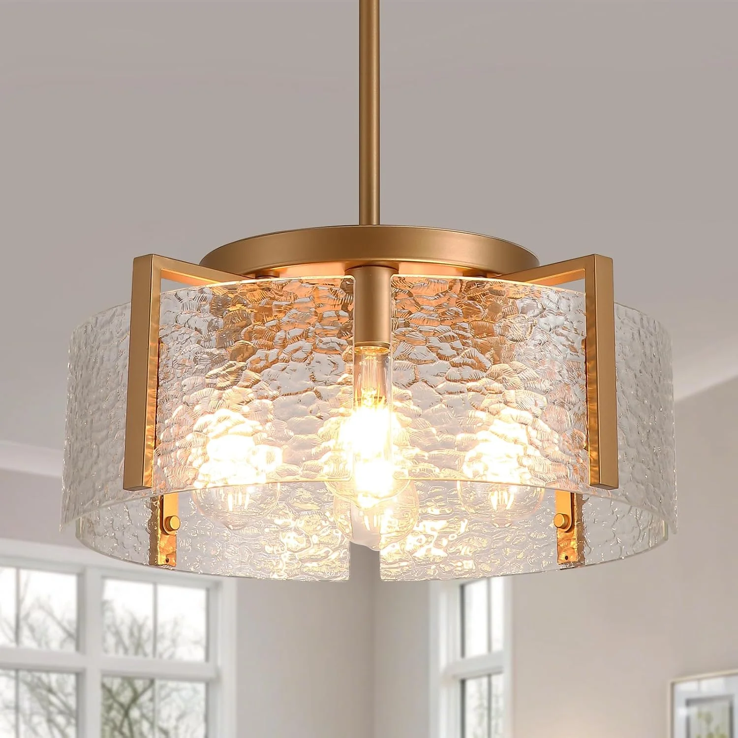 Chandeliers for Dining Room Light Fixture, Adjustable Glass Modern Farmhouse Chandelier for Entryway - Image 14