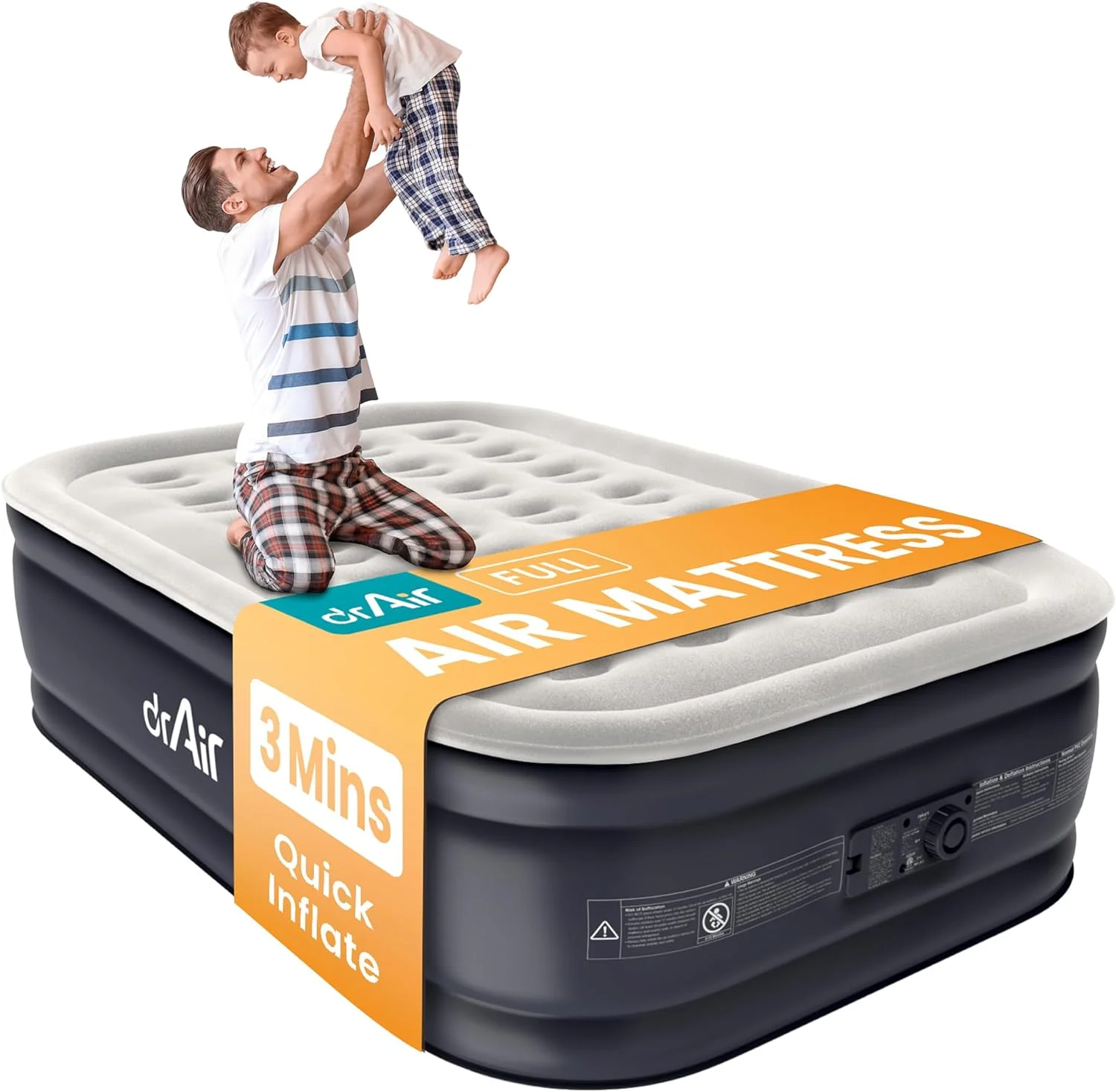 air Queen Air Mattress with Built-in Pump, 18 Raised Blow Up Mattress, 800 lbs Max Honeycomb Air Bed - Image 3