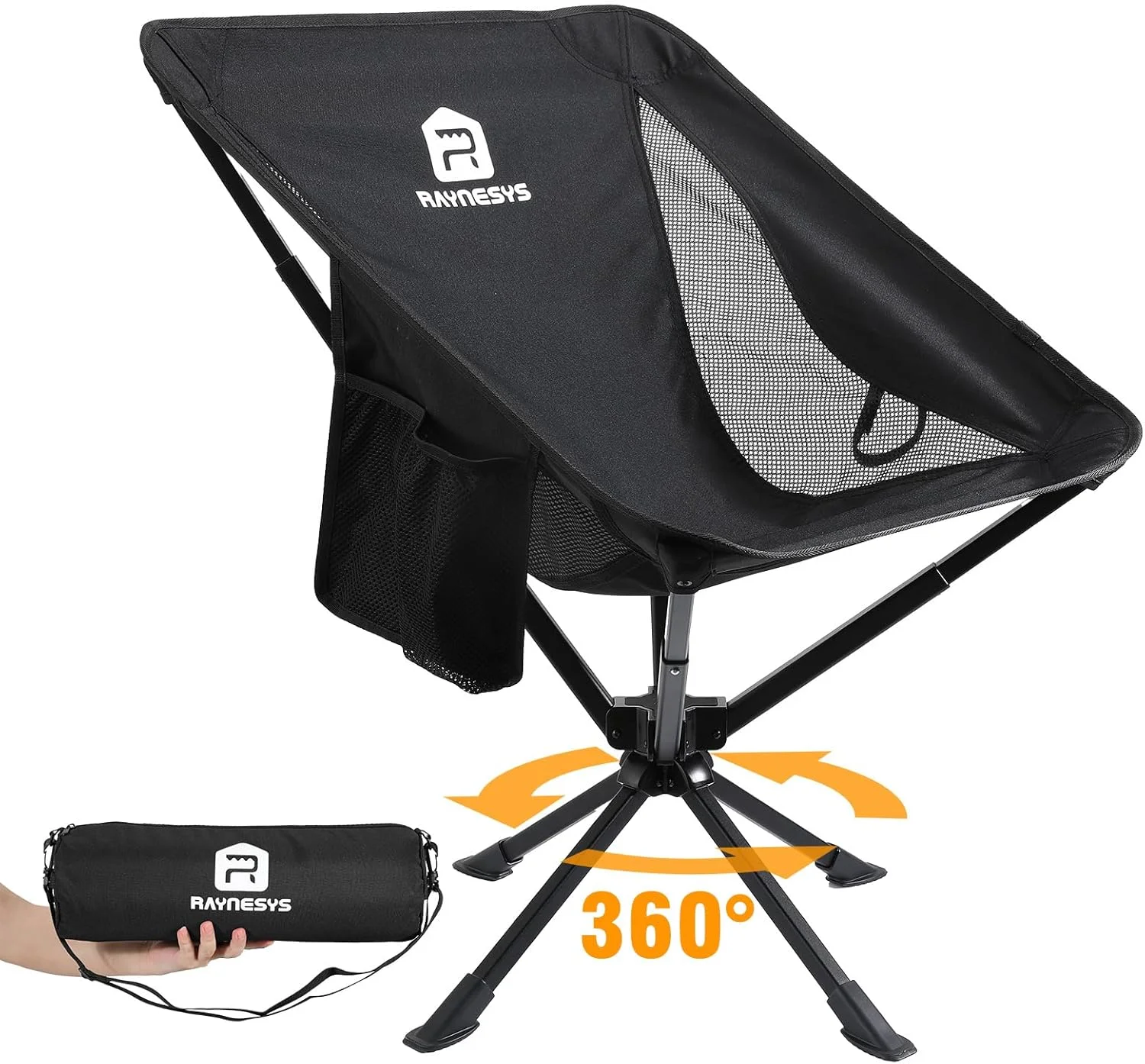 Portable Swivel Camping Chair, 8 Seconds Quick Setup Easy Carry, 3.8Lb Lightweight Folding Chairs for Hiking - Image 5