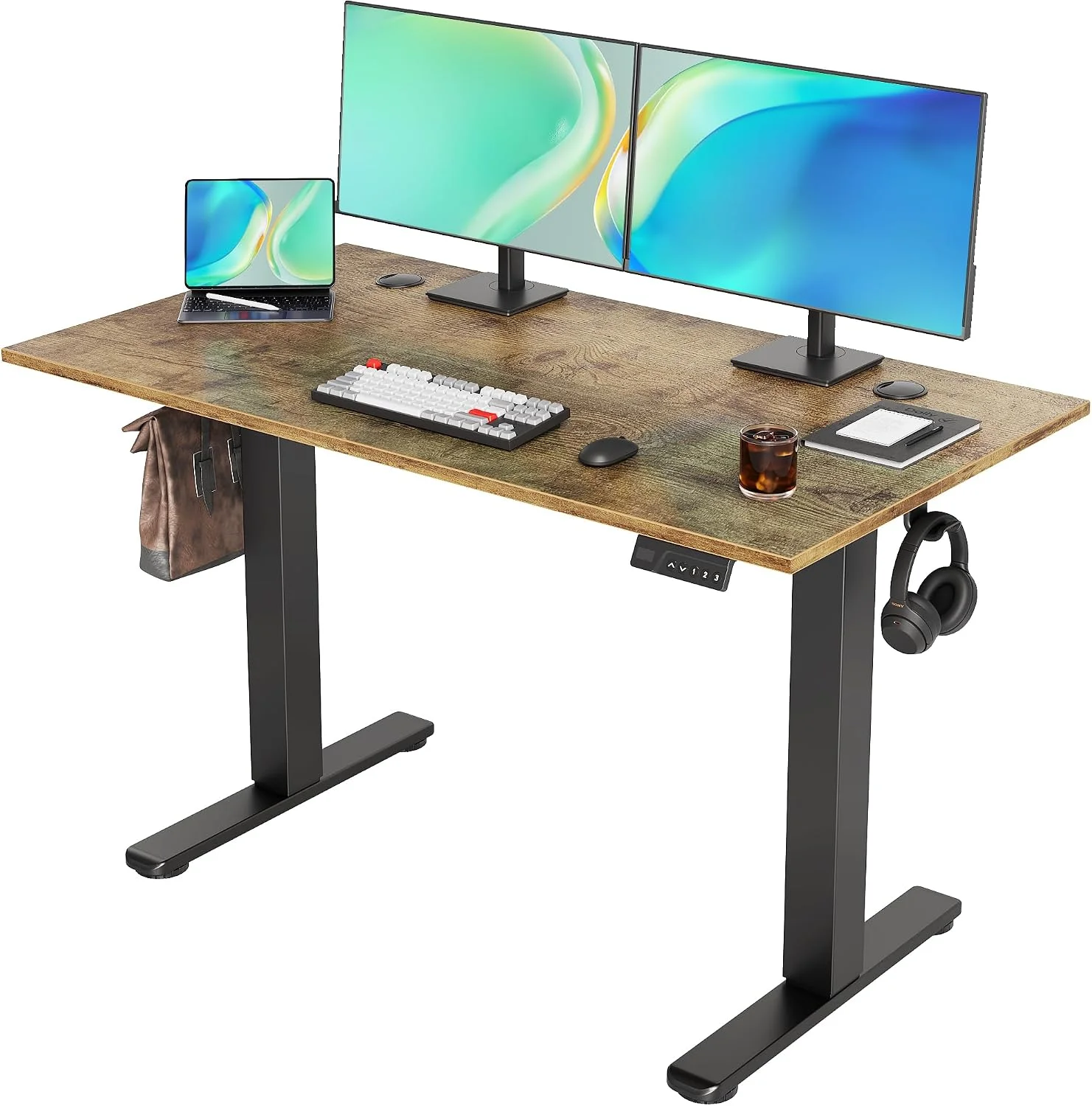 Electric Standing Desk, Adjustable Height Stand up Desk, 24x48 Inches Sit Stand Home Office Desk with Splice - Image 6