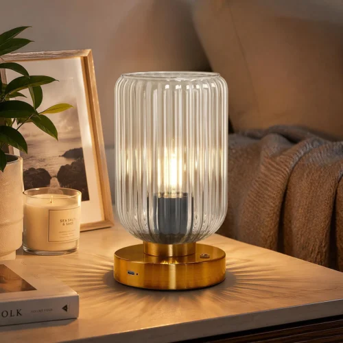 Cordless Table Lamp, Dimmable, Bulb Included
