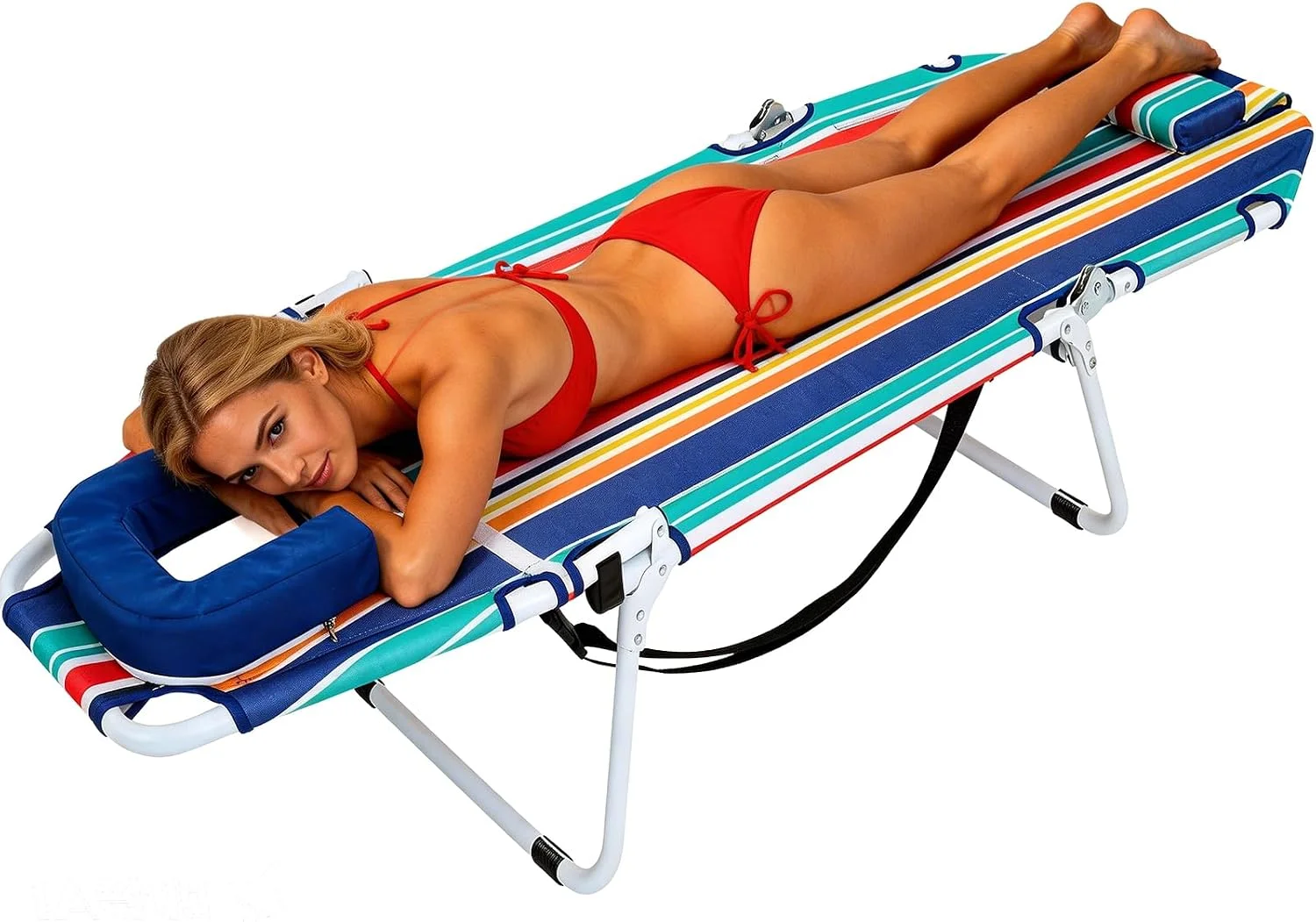 Folding Lounge Chair 5-Position, Folding Cot, Portable Outdoor Chaise Lounge Chair for Sun Tanning - Image 5