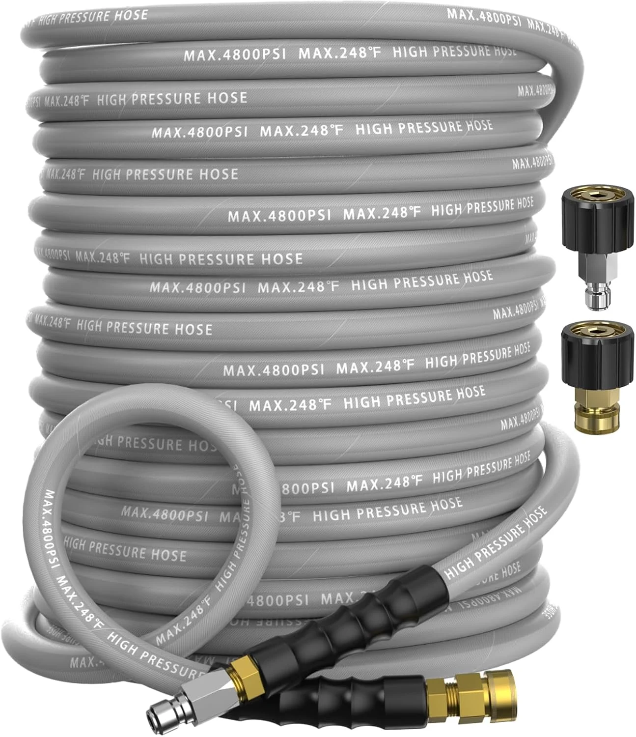 3/8 Pressure Washer Hose 50FT 4800 PSI, Kink Resistant Steel Braided Layer & NonMarking Rubber for Hot/Cold - Image 7
