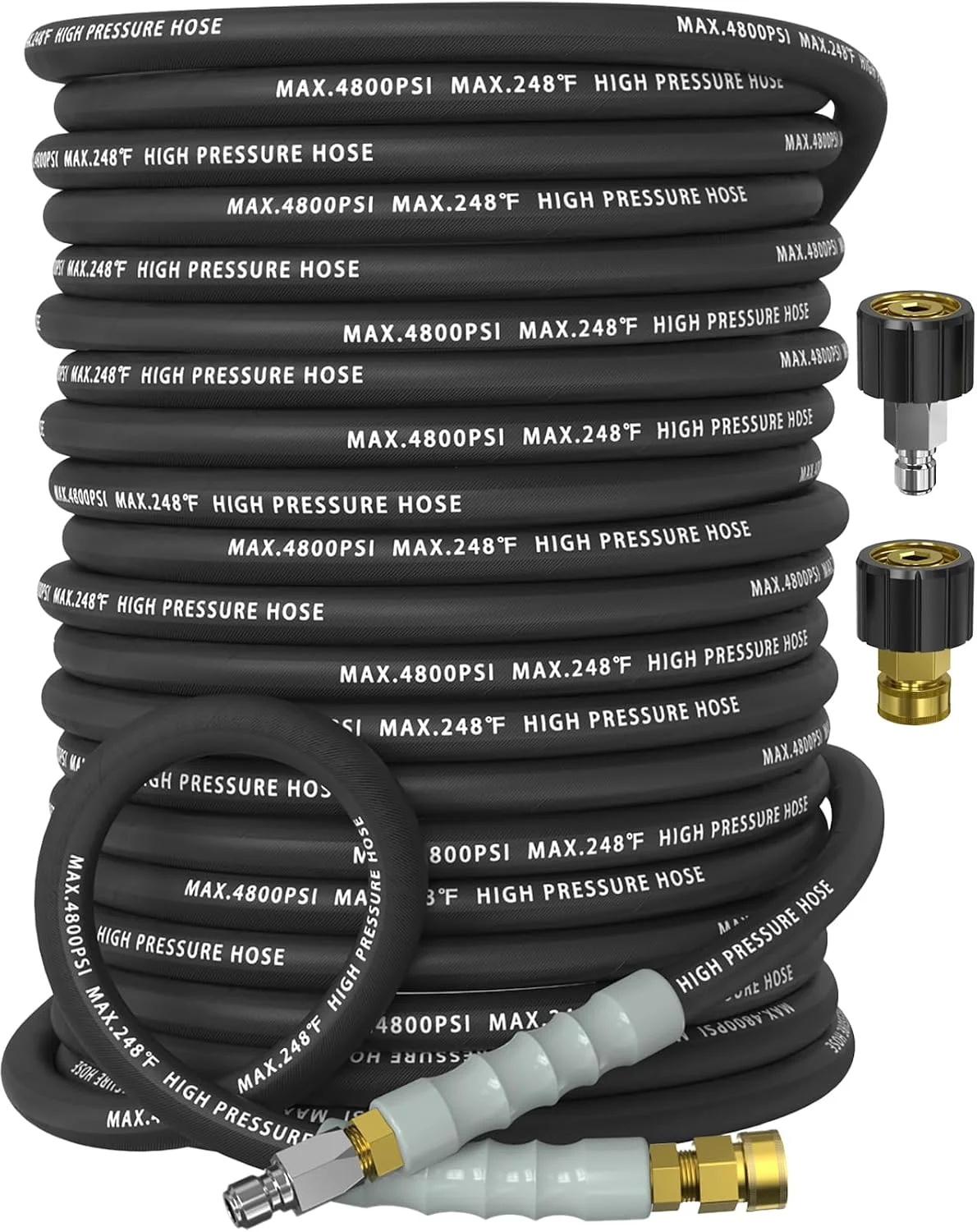 3/8 Pressure Washer Hose 50FT 4800 PSI, Kink Resistant Steel Braided Layer & NonMarking Rubber for Hot/Cold - Image 4
