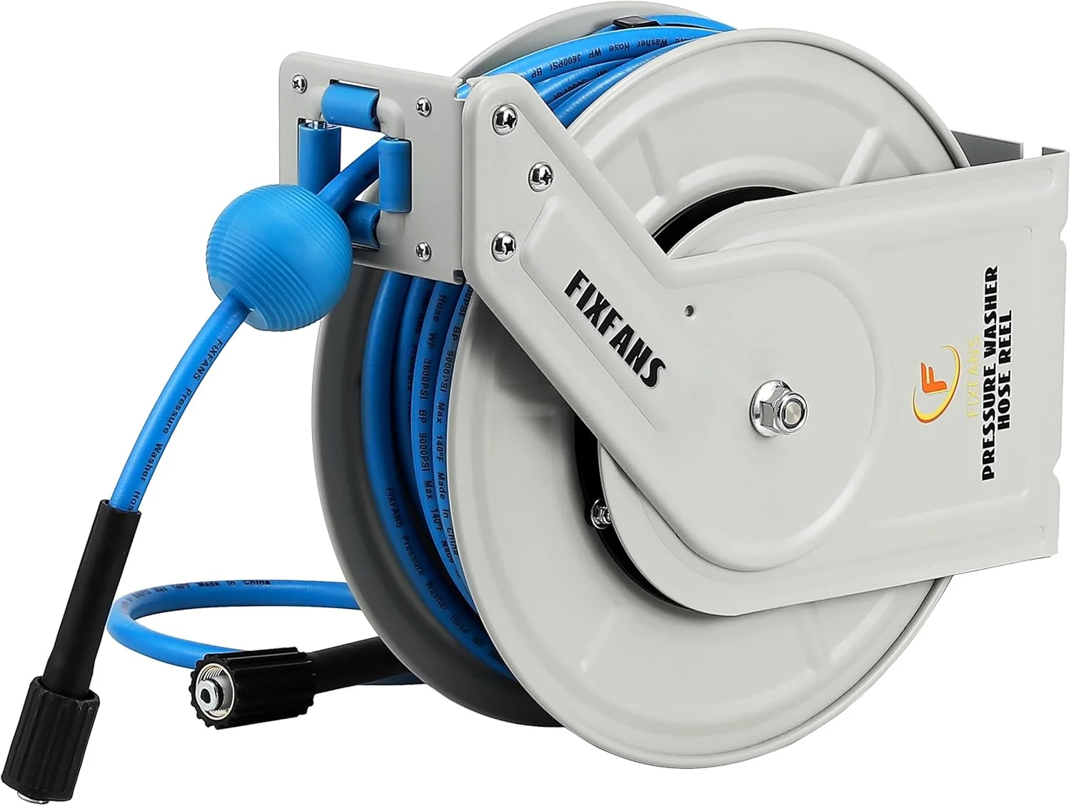 Pressure Washer Hose Reel with Hose, 1/4 ?? 60ft Retractable Power Washer Hose Reel, Heavy Duty Hose Reel Auto - Image 2