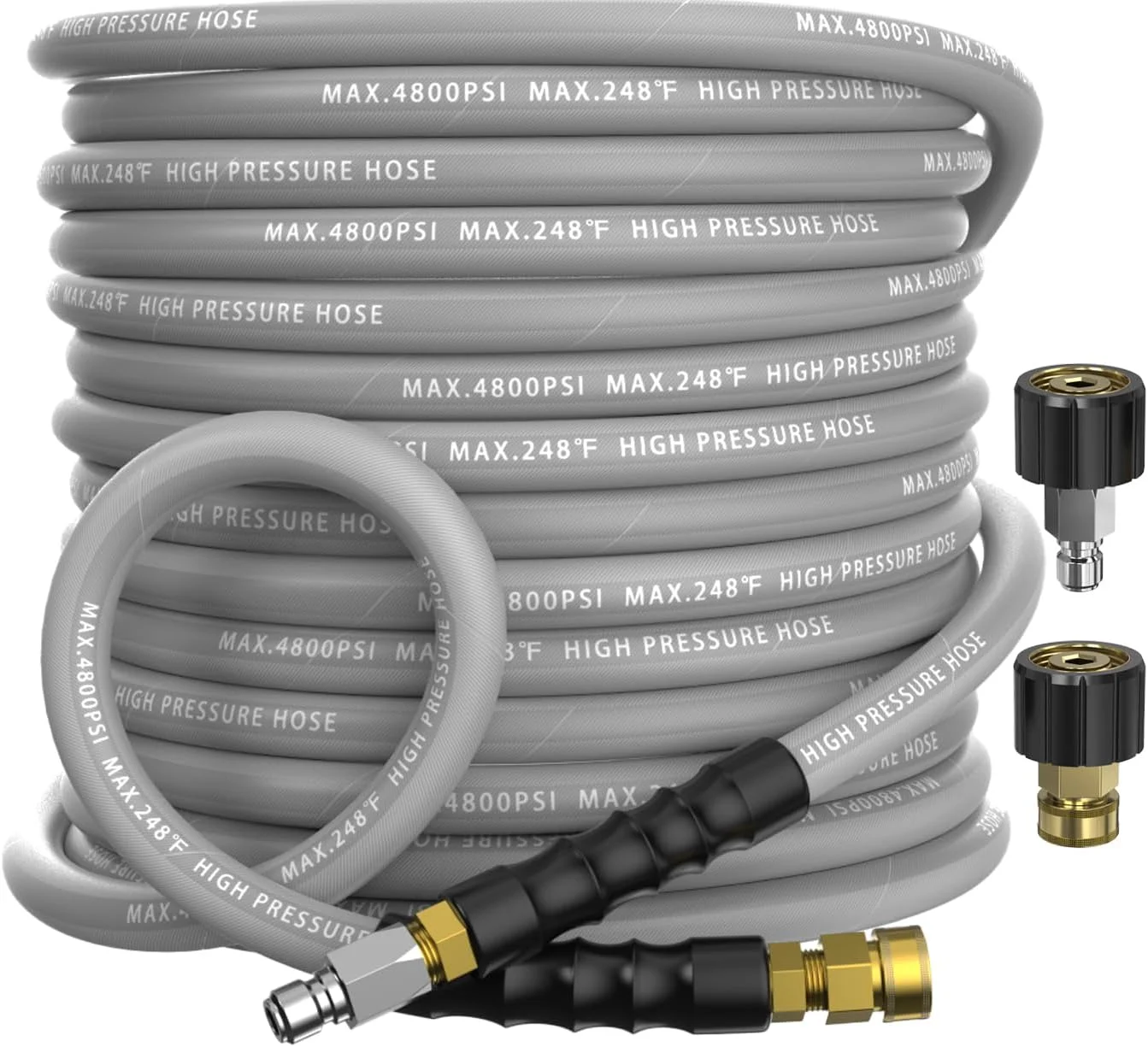 3/8 Pressure Washer Hose 50FT 4800 PSI, Kink Resistant Steel Braided Layer & NonMarking Rubber for Hot/Cold - Image 5