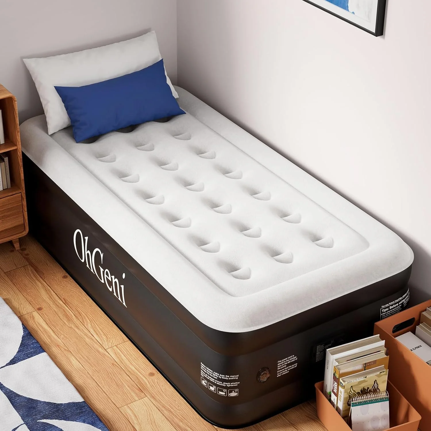 Air Mattress Queen with Built in Pump, 18 Raised Inflatable Blow Up Mattress, Upgraded Surface Portable Bed for - Image 4