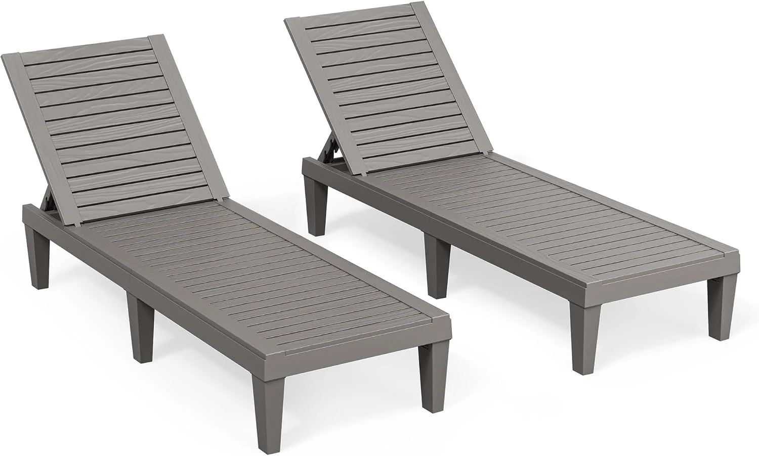 Chair, Pool Lounge Chairs Set of 2, Waterproof Sun Loungers Chair, 5-Positions Adjustable Outdoor Lounge Chairs - Image 4