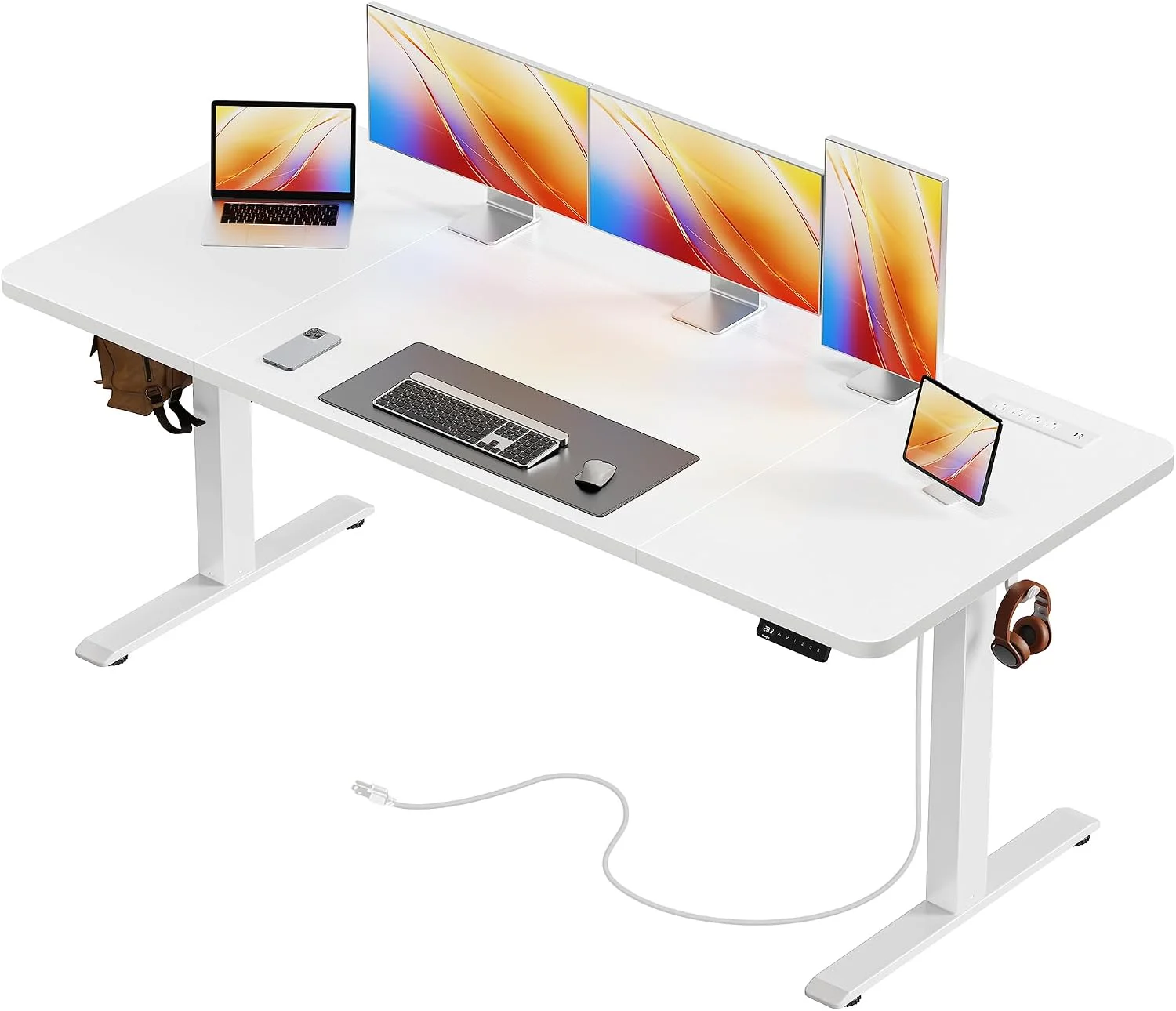 Electric Standing Desk with Power Outlets and USB-C Port, 47 X 24 Inch Height Adjustable Desk - Image 14