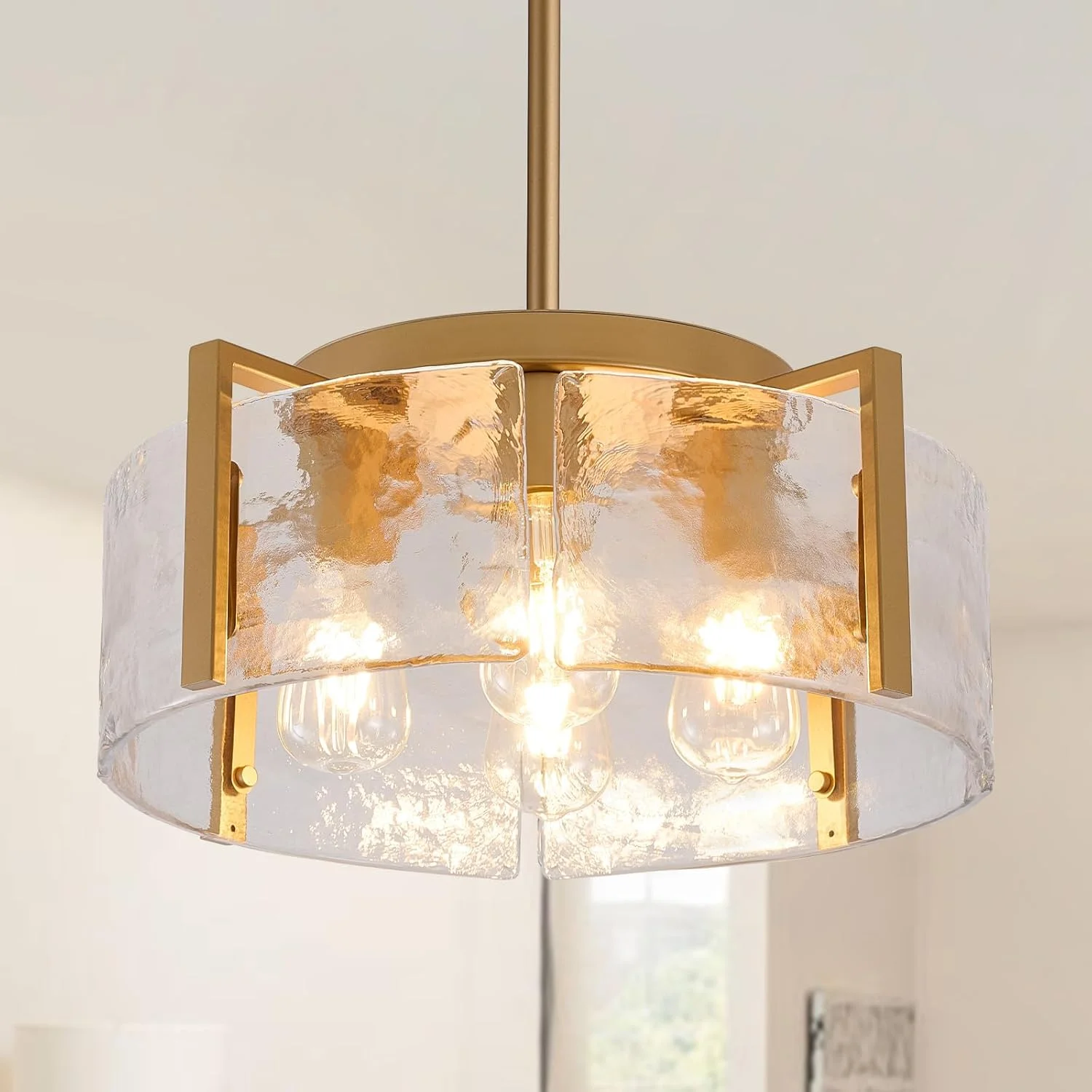 Chandeliers for Dining Room Light Fixture, Adjustable Glass Modern Farmhouse Chandelier for Entryway - Image 9