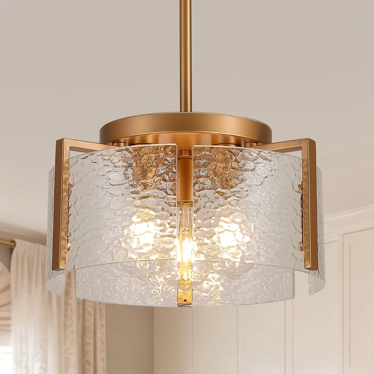 Chandeliers for Dining Room Light Fixture, Adjustable Glass Modern Farmhouse Chandelier for Entryway - Image 7