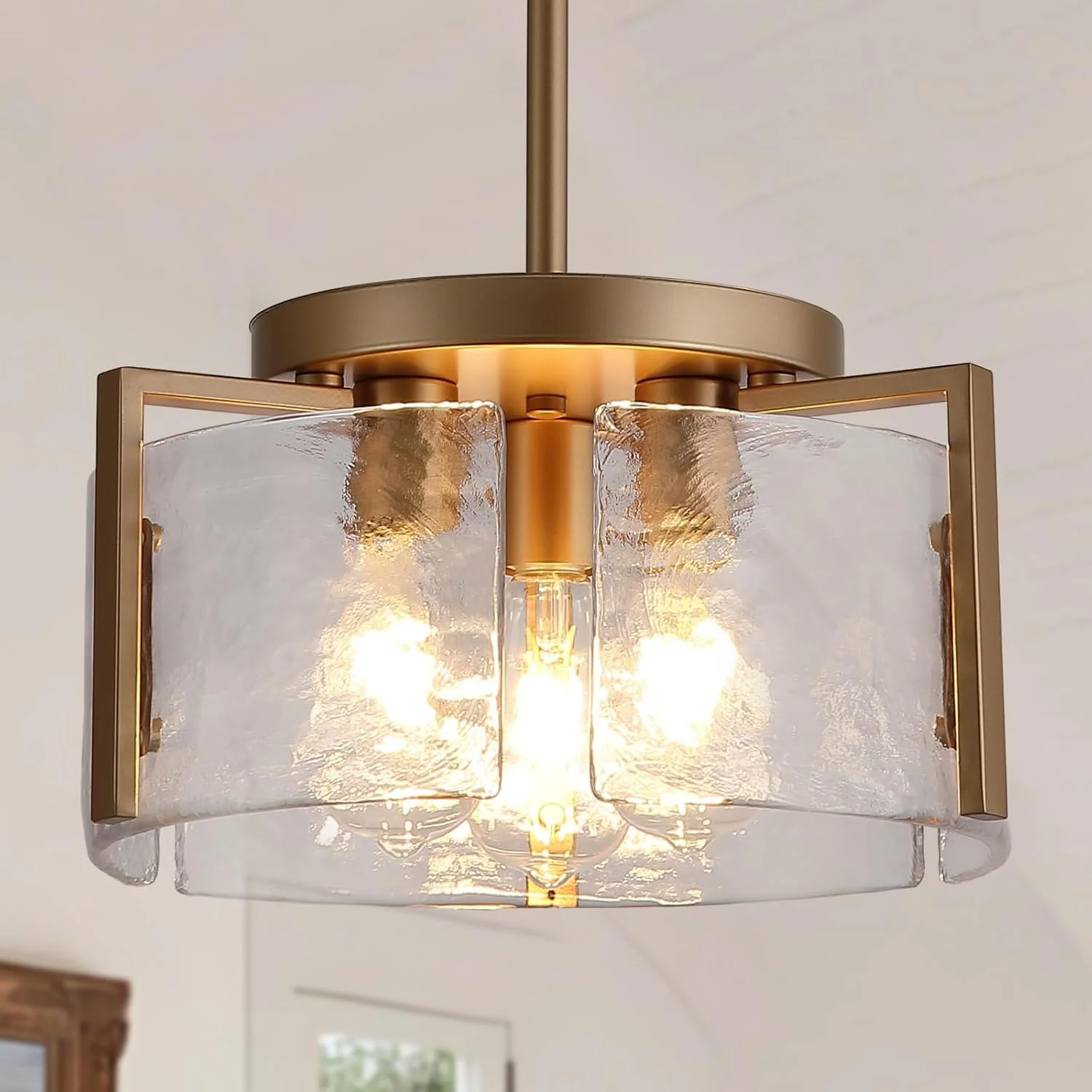 Chandeliers for Dining Room Light Fixture, Adjustable Glass Modern Farmhouse Chandelier for Entryway - Image 3