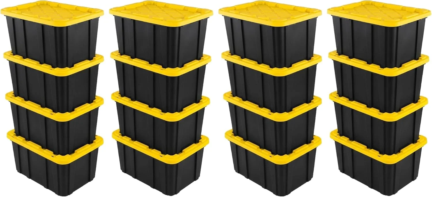 4-Pack 27 Gallon Industrial Storage Tote, Heavy-Duty Plastic Bins - Image 9