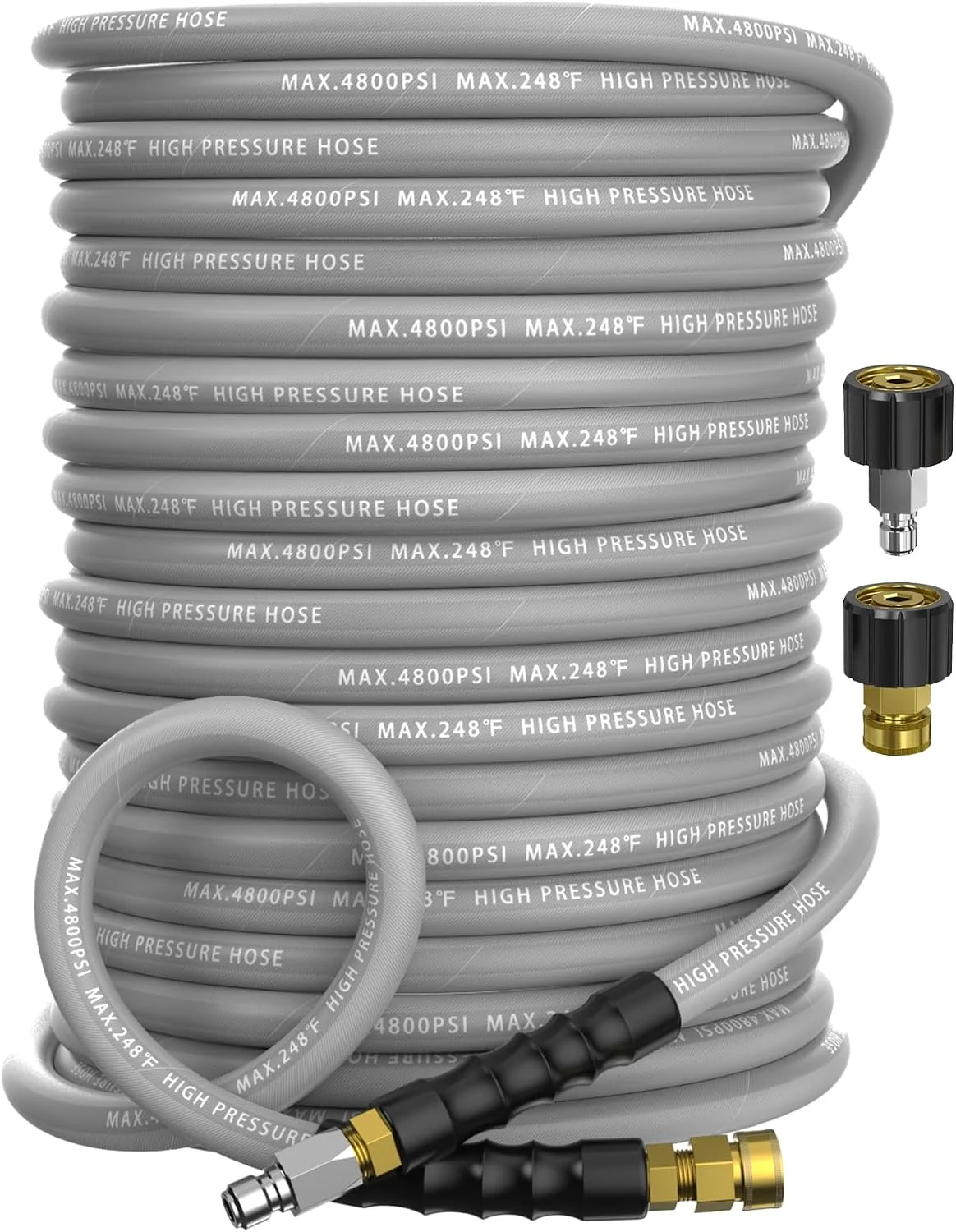 3/8 Pressure Washer Hose 50FT 4800 PSI, Kink Resistant Steel Braided Layer & NonMarking Rubber for Hot/Cold - Image 10