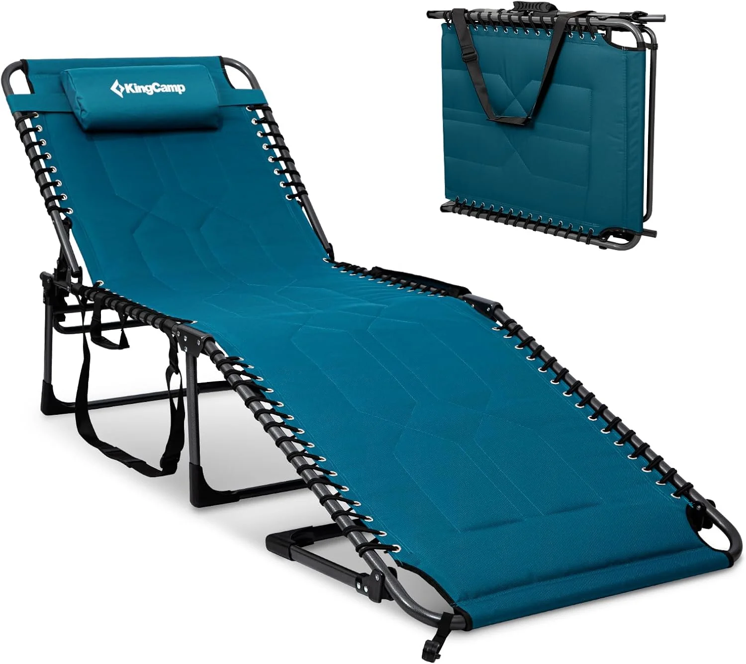 Oversized Tanning Chair, Extra-Wide Padded Folding Chase Lounge Chairs Portable Adjustable 5-Position 440lbs - Image 7