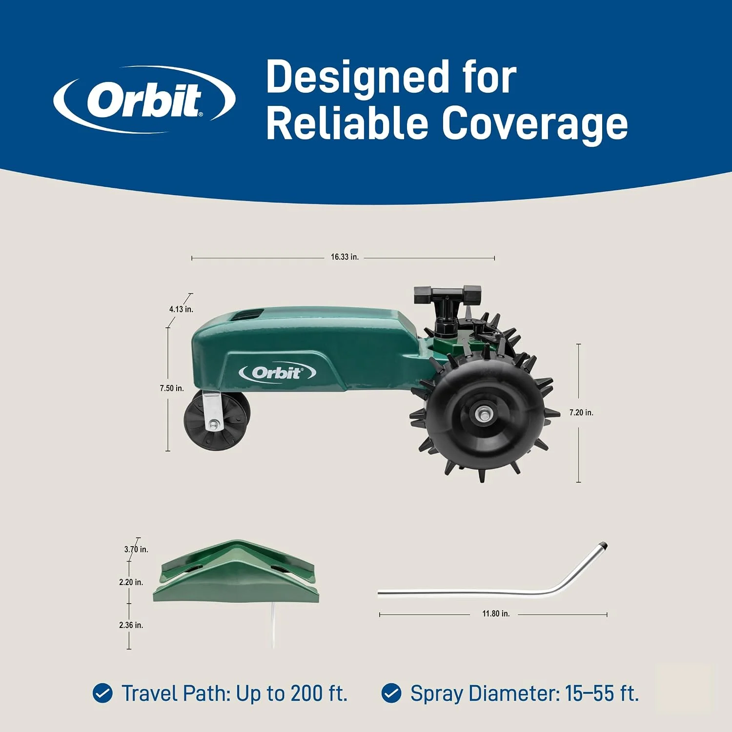 Traveling Tractor Water Sprinkler, Self-Propelled Traveling Sprinkler for Wide Lawn Coverage - Image 10