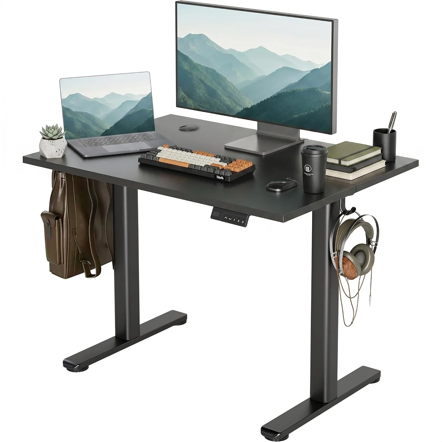 Electric Standing Desk, Adjustable Height Stand up Desk, 24x48 Inches Sit Stand Home Office Desk with Splice - Image 13