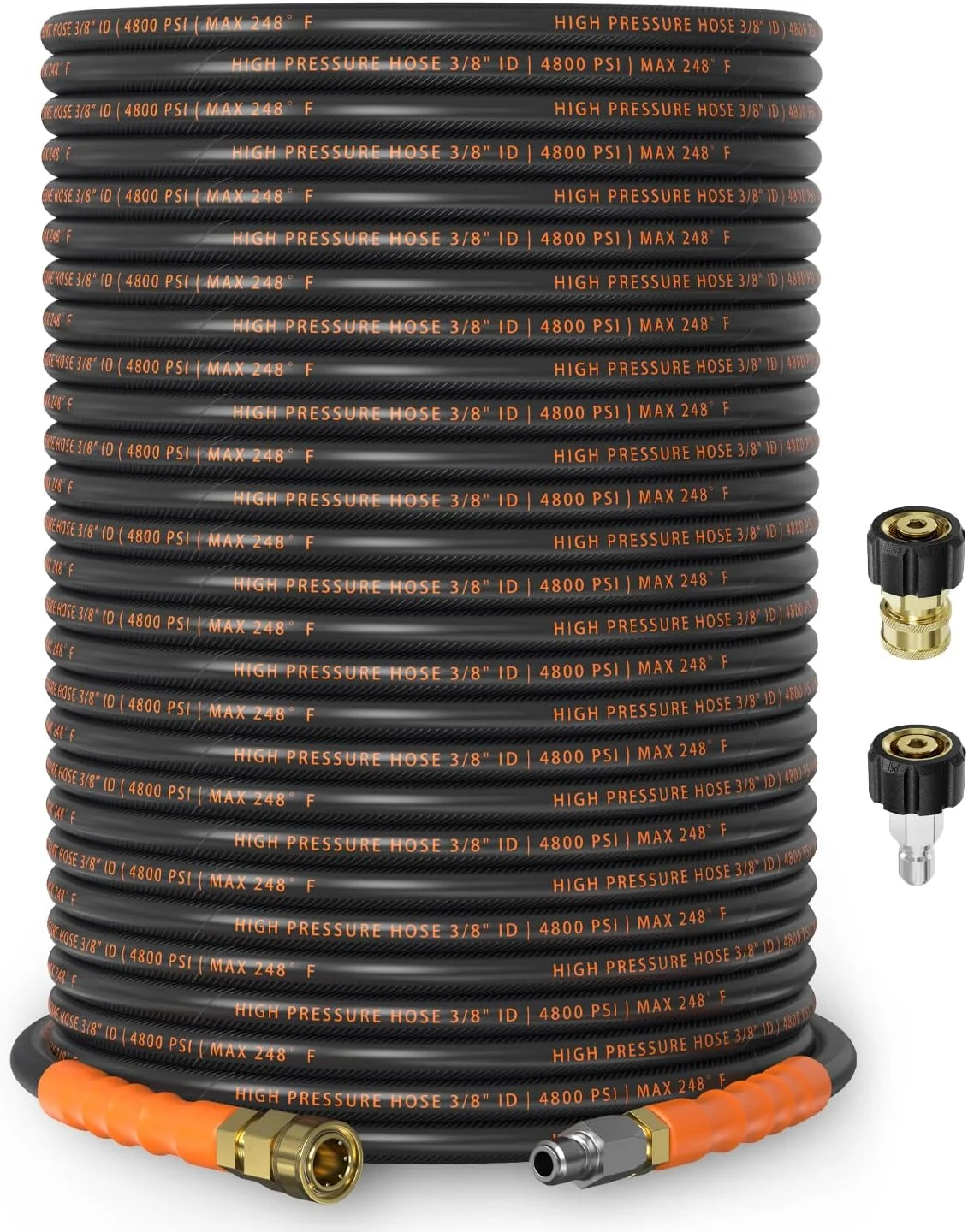 3/8 ID Pressure Washer Hose 50 ft, 4800 PSI Steel-Braided & Durable, Power Washer Hose with Swivel Quick - Image 8