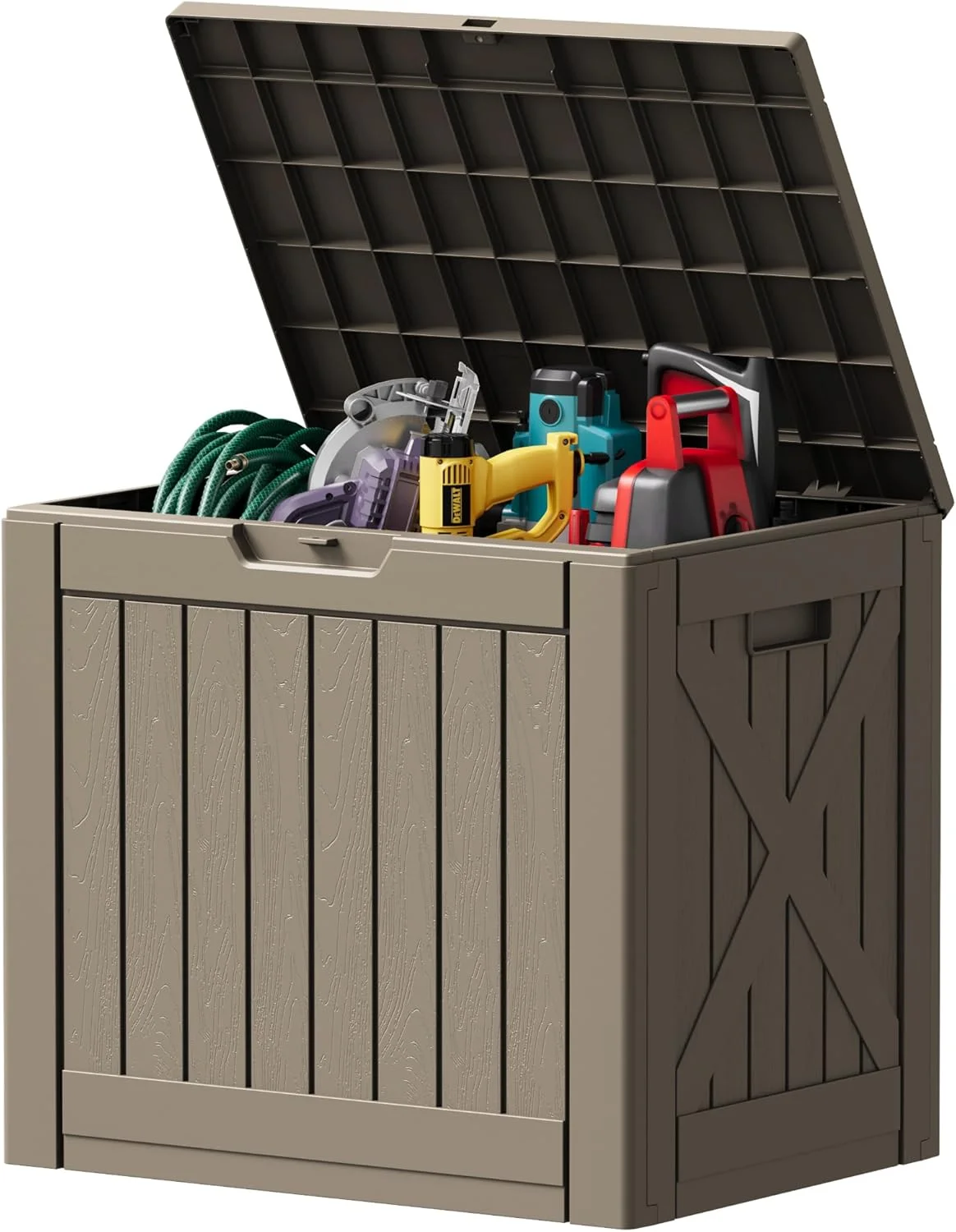 78 Gallon Deck Box, Waterproof Resin Outdoor Storage Box - Image 21