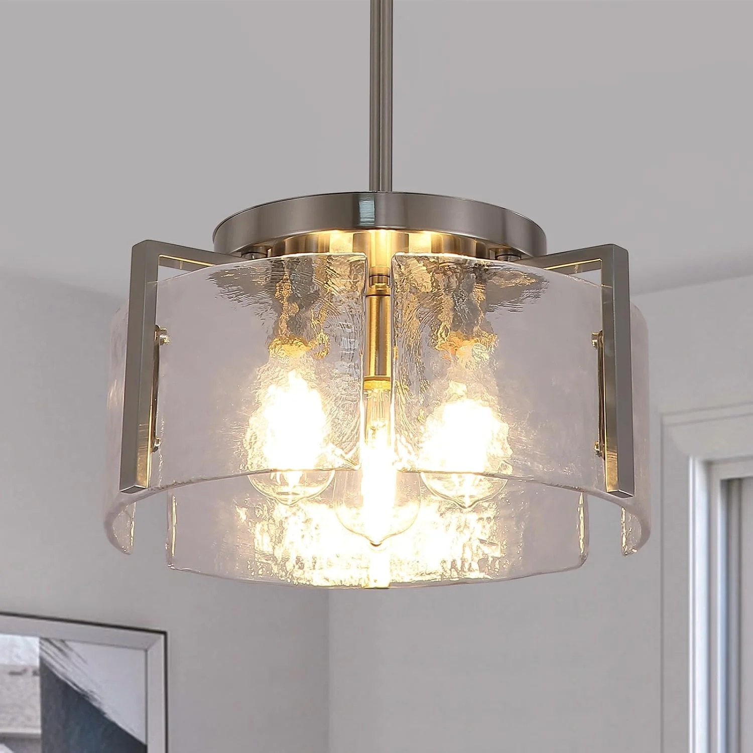 Chandeliers for Dining Room Light Fixture, Adjustable Glass Modern Farmhouse Chandelier for Entryway - Image 8