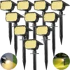 Solar Spot Lights Outdoor 10 Pack, [46 LED/3 Modes] Solar Landscape Spotlights Waterproof