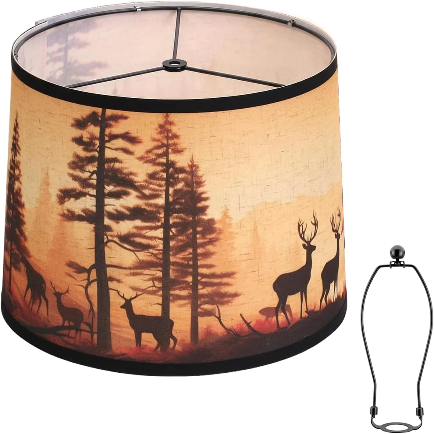 Deer Printed Empire Lamp Shades Set of 2 - Image 3