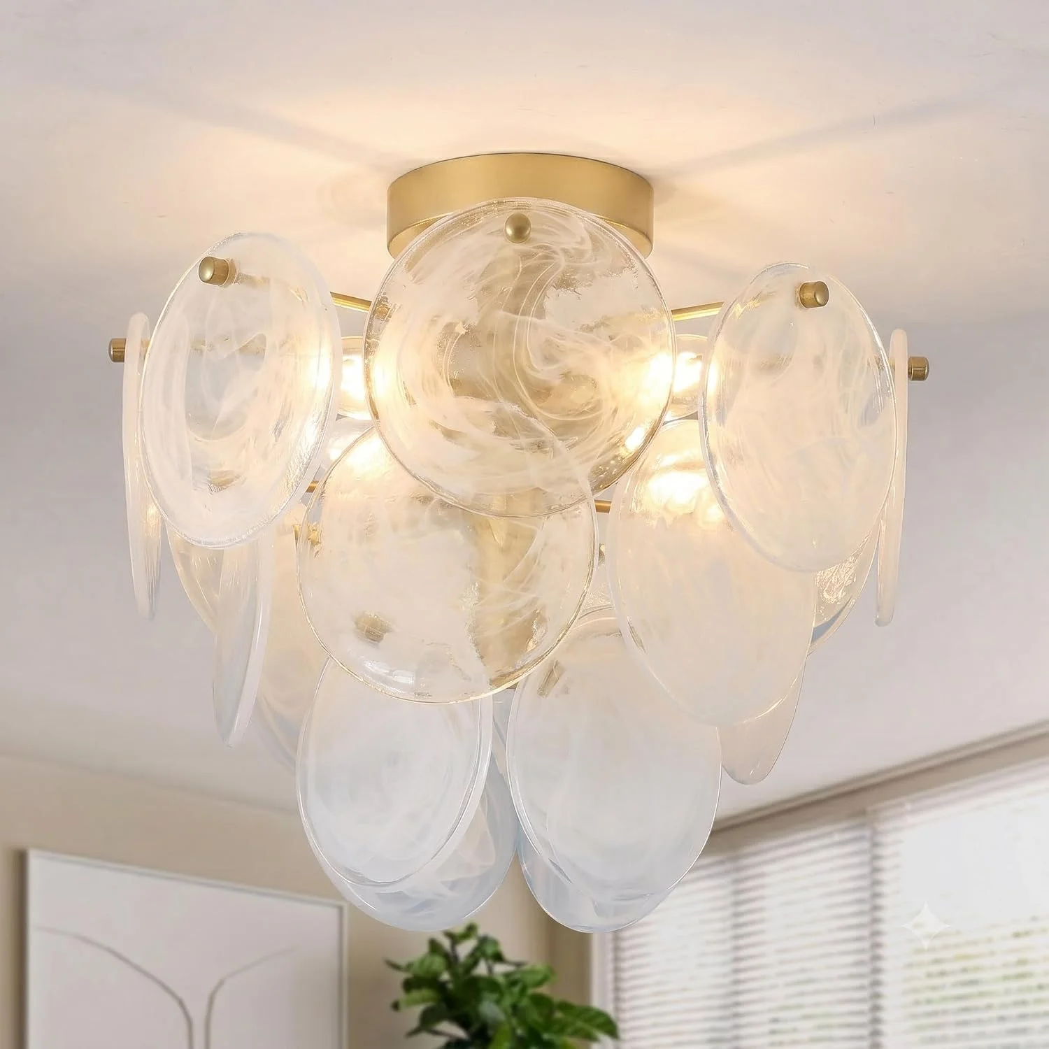 Mount Ceiling Light Chandelier, 4 Light