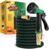 Hose with 8 Function Nozzle, 50FT - Lightweight Expandable Garden Hose, No-Kink Flexibility, 3/4 Inch Solid Brass - For Garden Watering