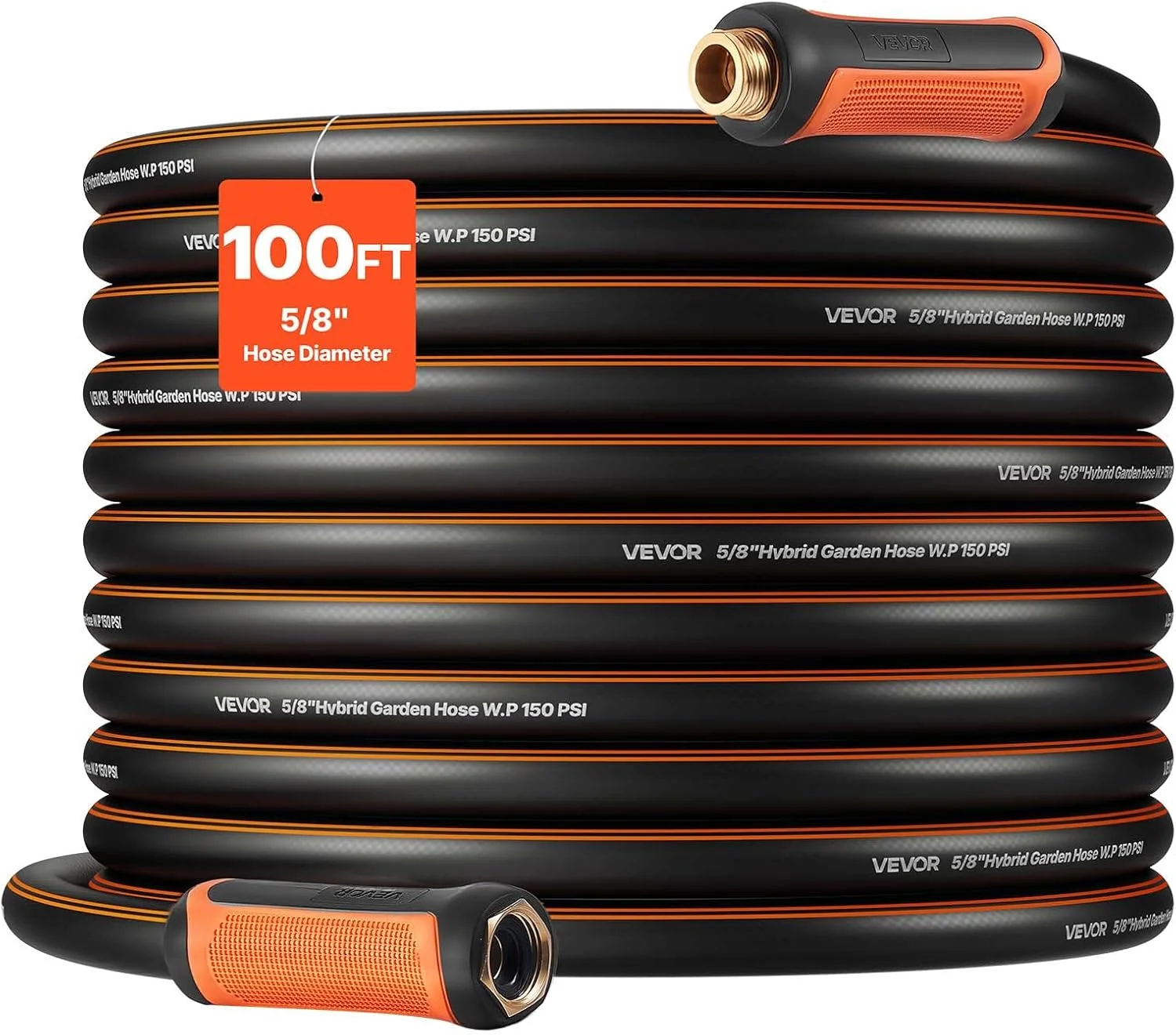 Garden Hose, 200 ft 5/8 Heavy Duty Rubber Water Hose with 10 Mode Nozzle, 150PSI Working & 600PSI Burst - Image 4