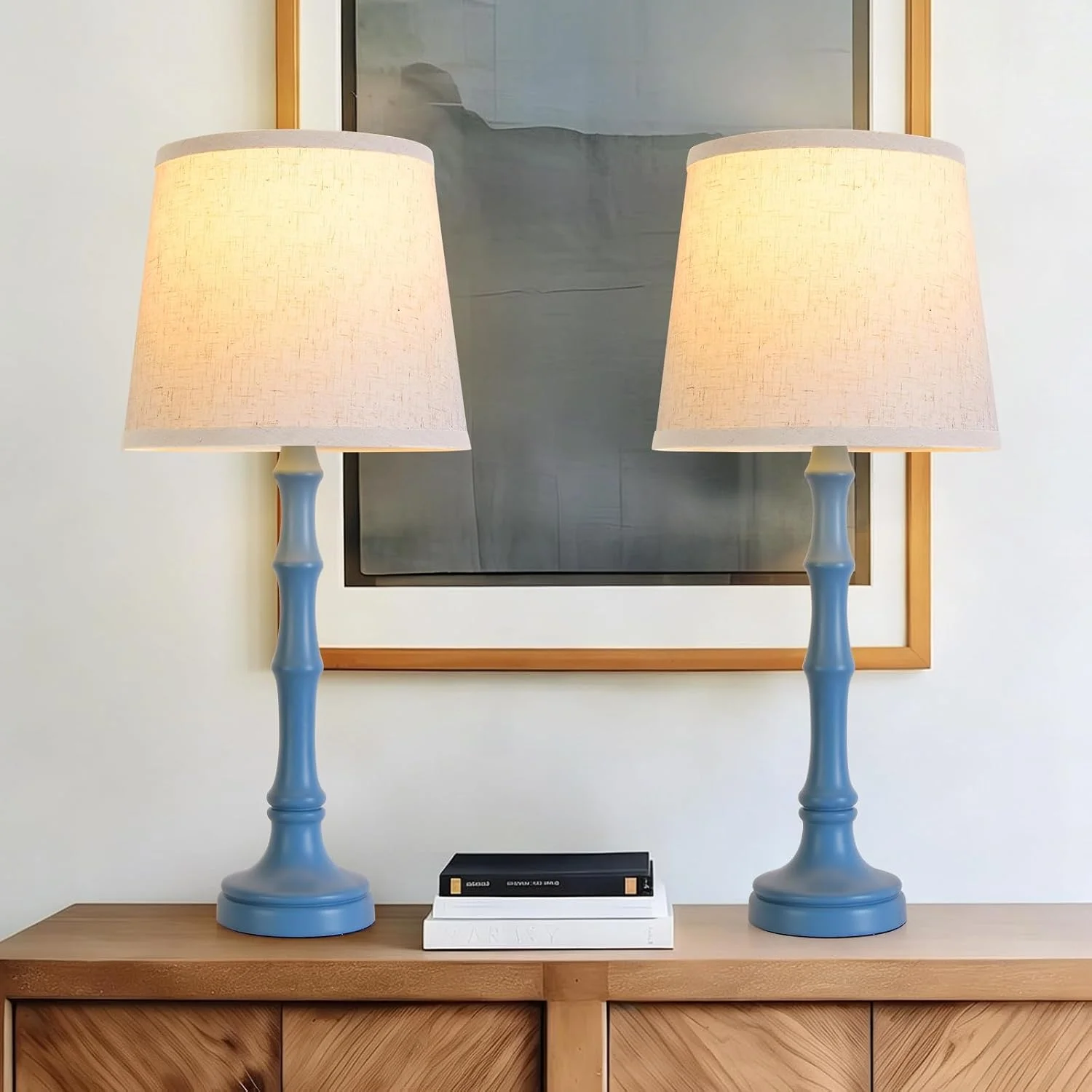 Modern Farmhouse Table Lamp Bedside Reading Lamps Living Room End Tables Set Lamps for Night Stands Bedroom - Image 4