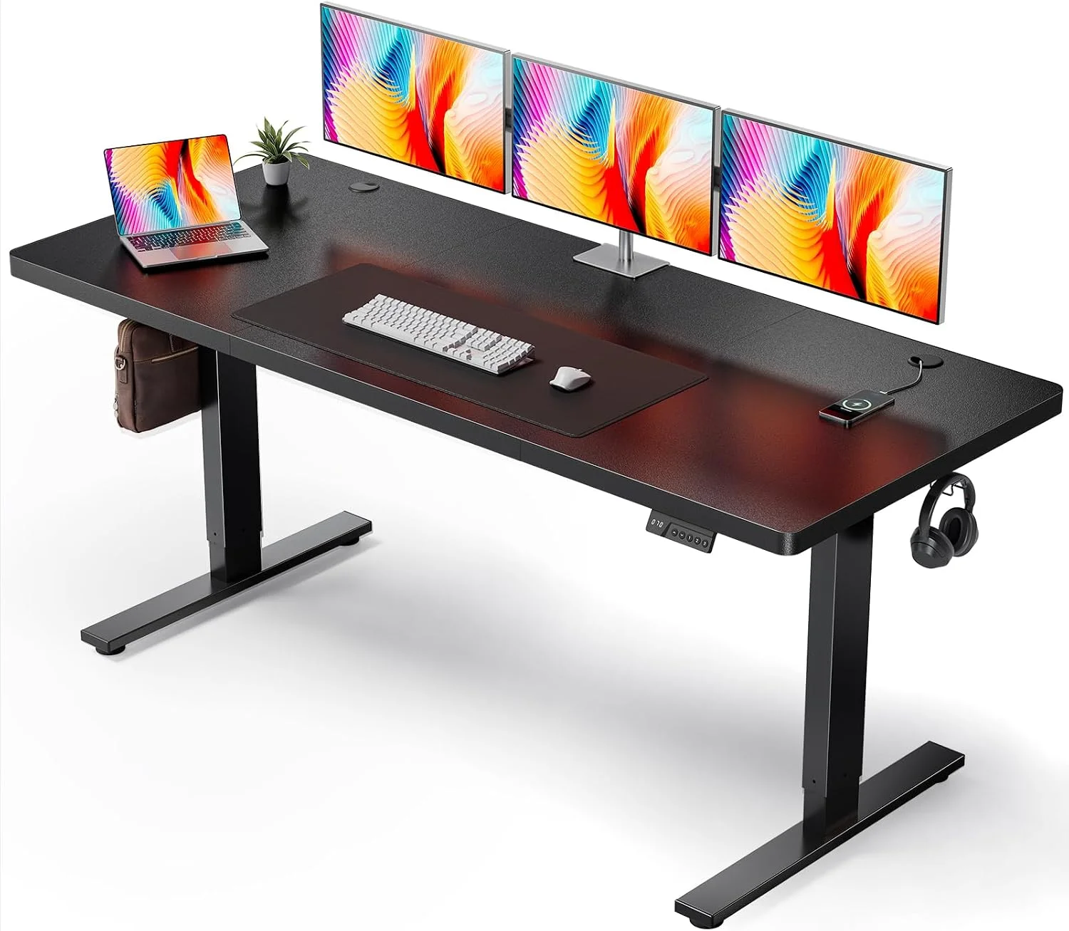 Electric Standing Desk Adjustable, 60x28 Inch Sit Stand Desk with 1 Inch Thick Tabletop - Image 8