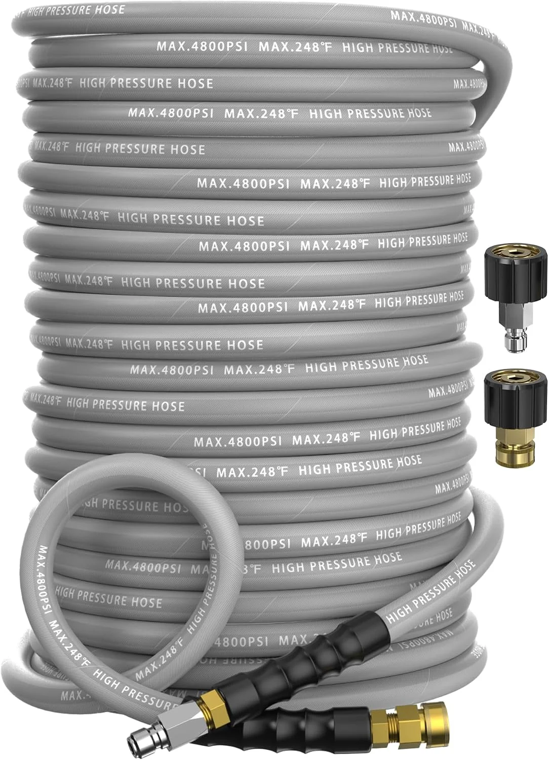 3/8 Pressure Washer Hose 50FT 4800 PSI, Kink Resistant Steel Braided Layer & NonMarking Rubber for Hot/Cold - Image 8