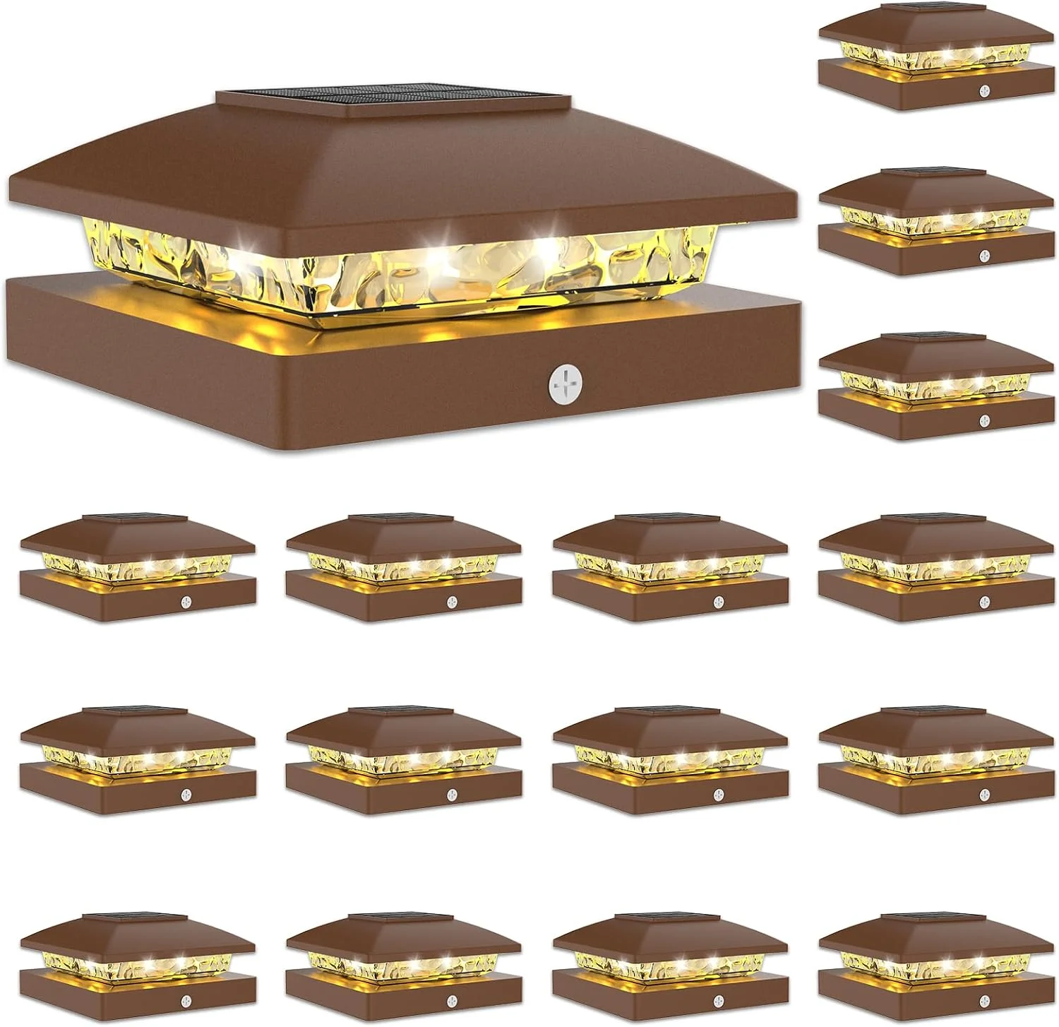 4x4 Solar Post Cap Lights, 12 Pack Black Waterproof Fence Lights - For Home Projects - Image 16