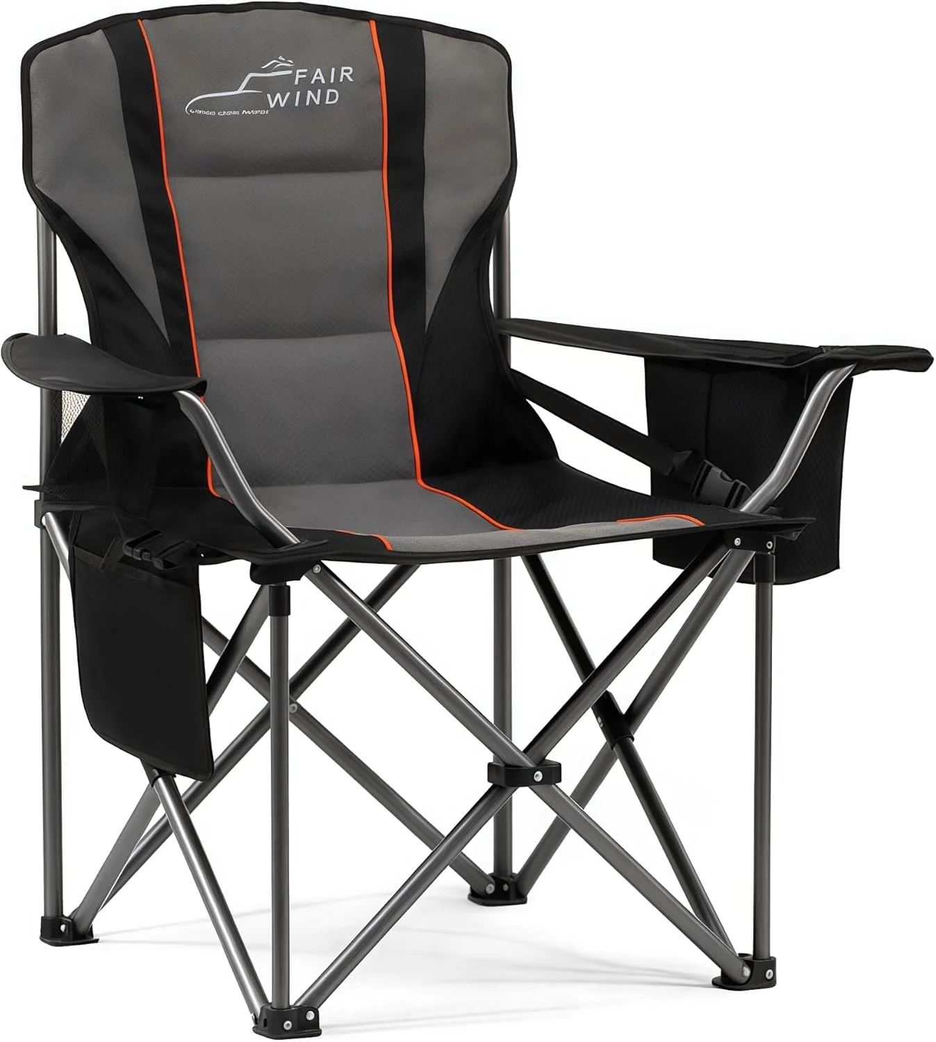 WIND 2 Pack Fully Padded Oversized Camping Chair Heavy Duty Lawn Chair Set with Adjustable Lumbar Support - Image 7