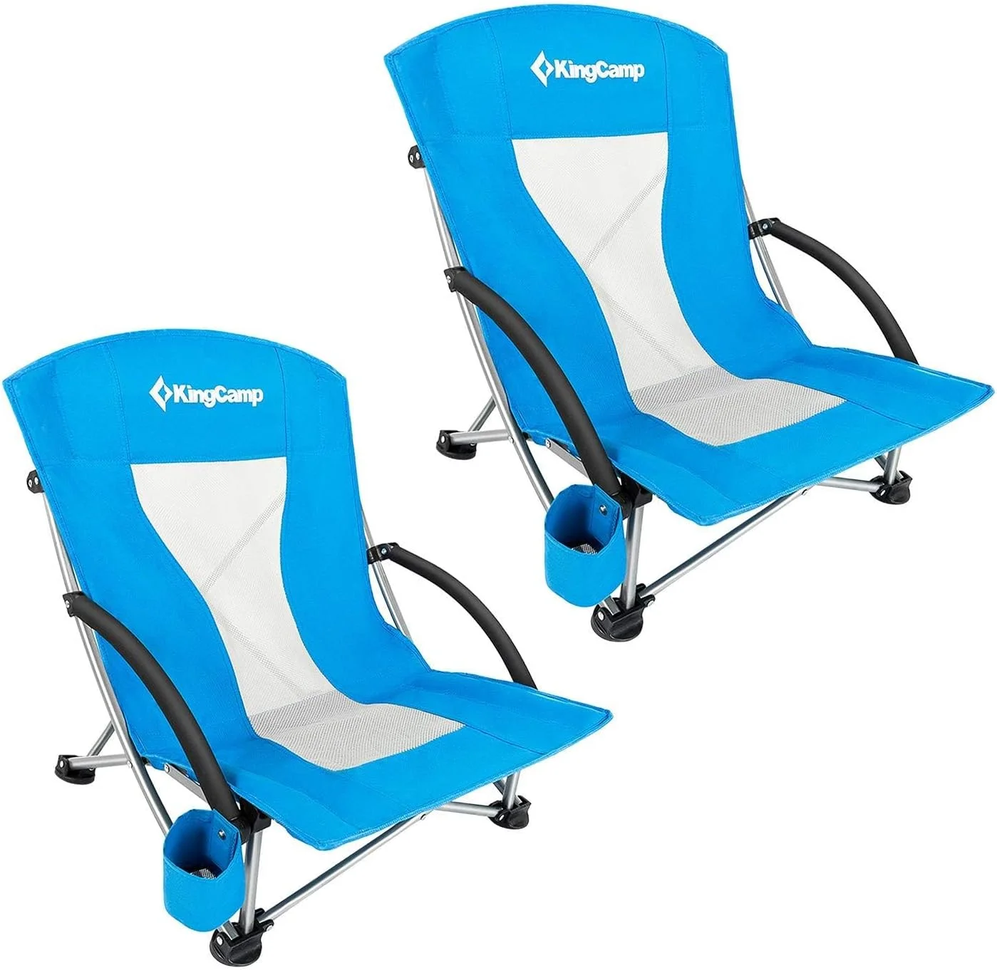 Low Beach Chairs 2 Pack, Folding Portable Chair for Adults lightweight Extra Wide Ergonomic High Back Seat - Image 11
