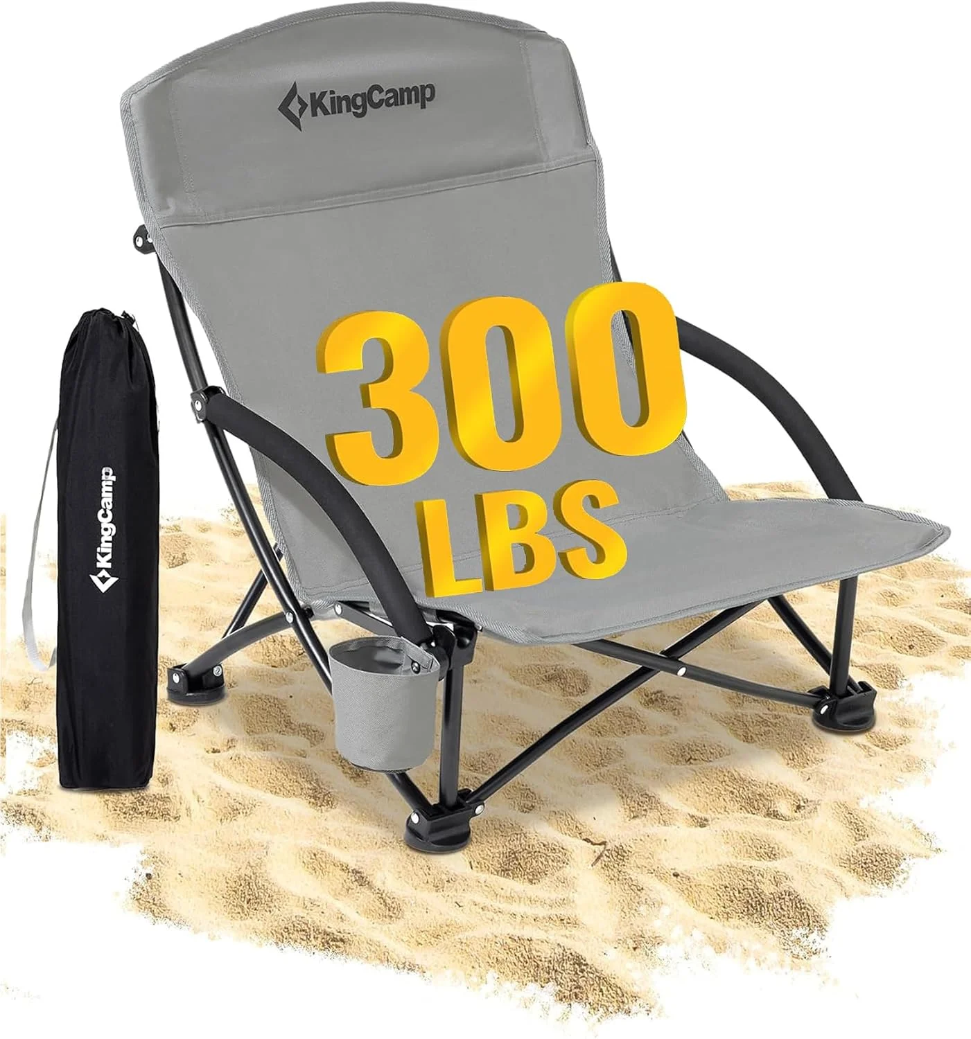 Low Beach Chairs 2 Pack, Folding Portable Chair for Adults lightweight Extra Wide Ergonomic High Back Seat - Image 9
