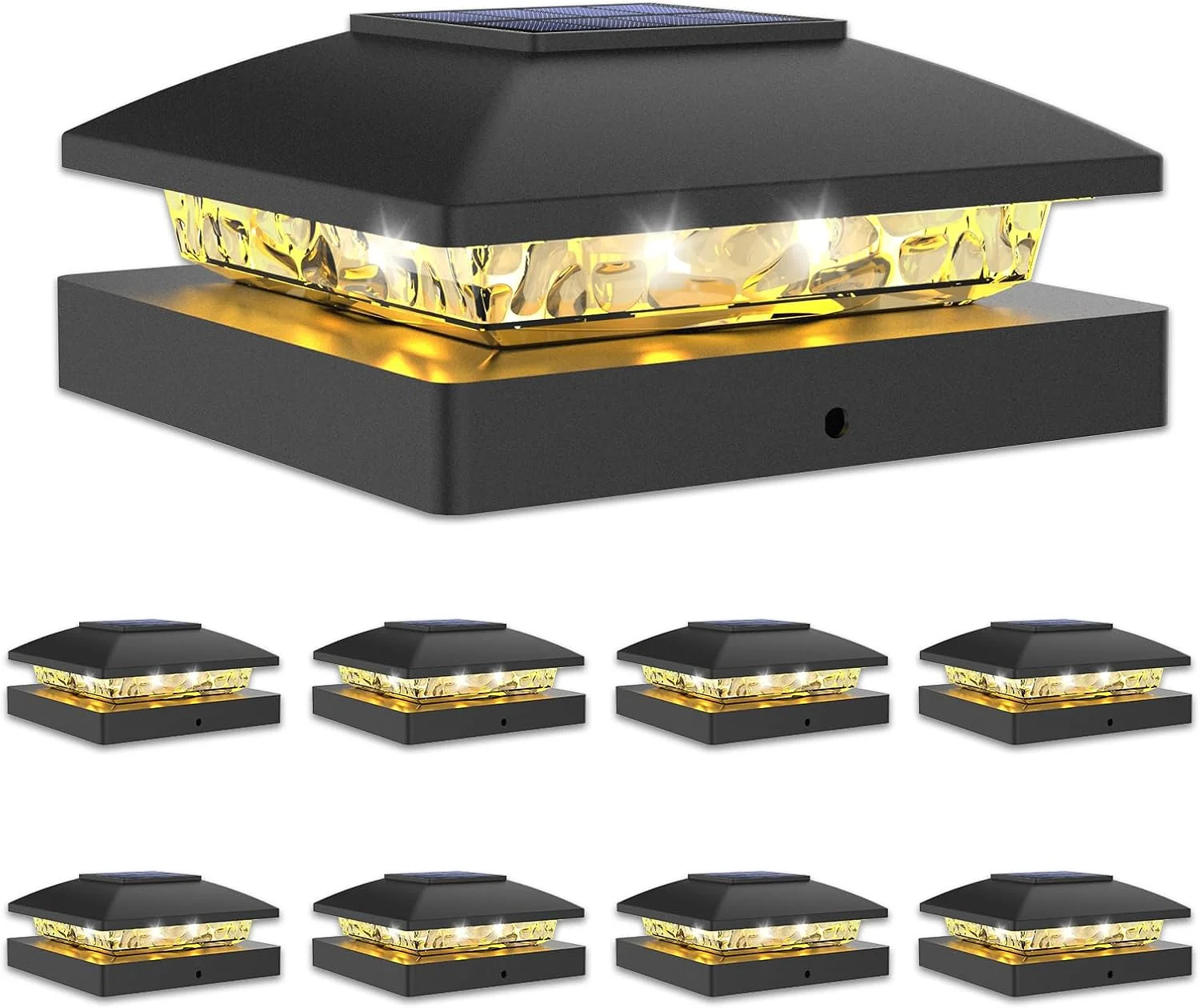 4x4 Solar Post Cap Lights, 12 Pack Black Waterproof Fence Lights - For Home Projects - Image 13