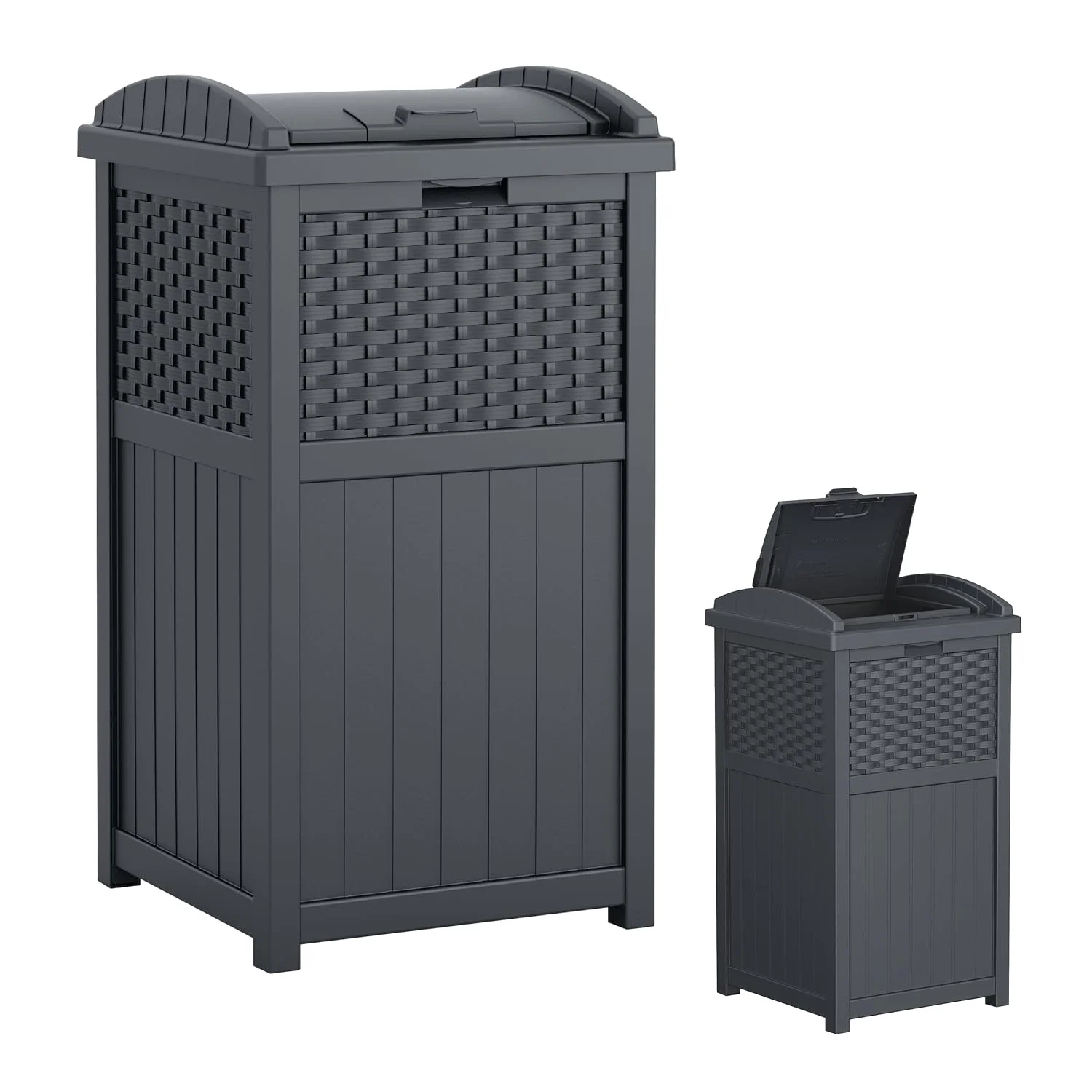 33 Gallon Commercial Outdoor Trashcan Hideaway with Lid for 30 to 33 Gallon Trash Bags for Garage, Backyard - Image 5